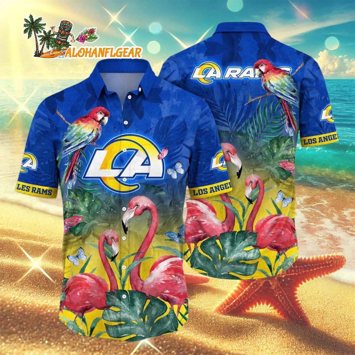 Los Angeles Rams Flamingo And Flower Hawaiian Shirt, Los Angeles Rams Aloha Shirt 2 Los Angeles Rams Flamingo And Flower Hawaiian Shirt Los Angeles Rams Aloha Shirt 3
