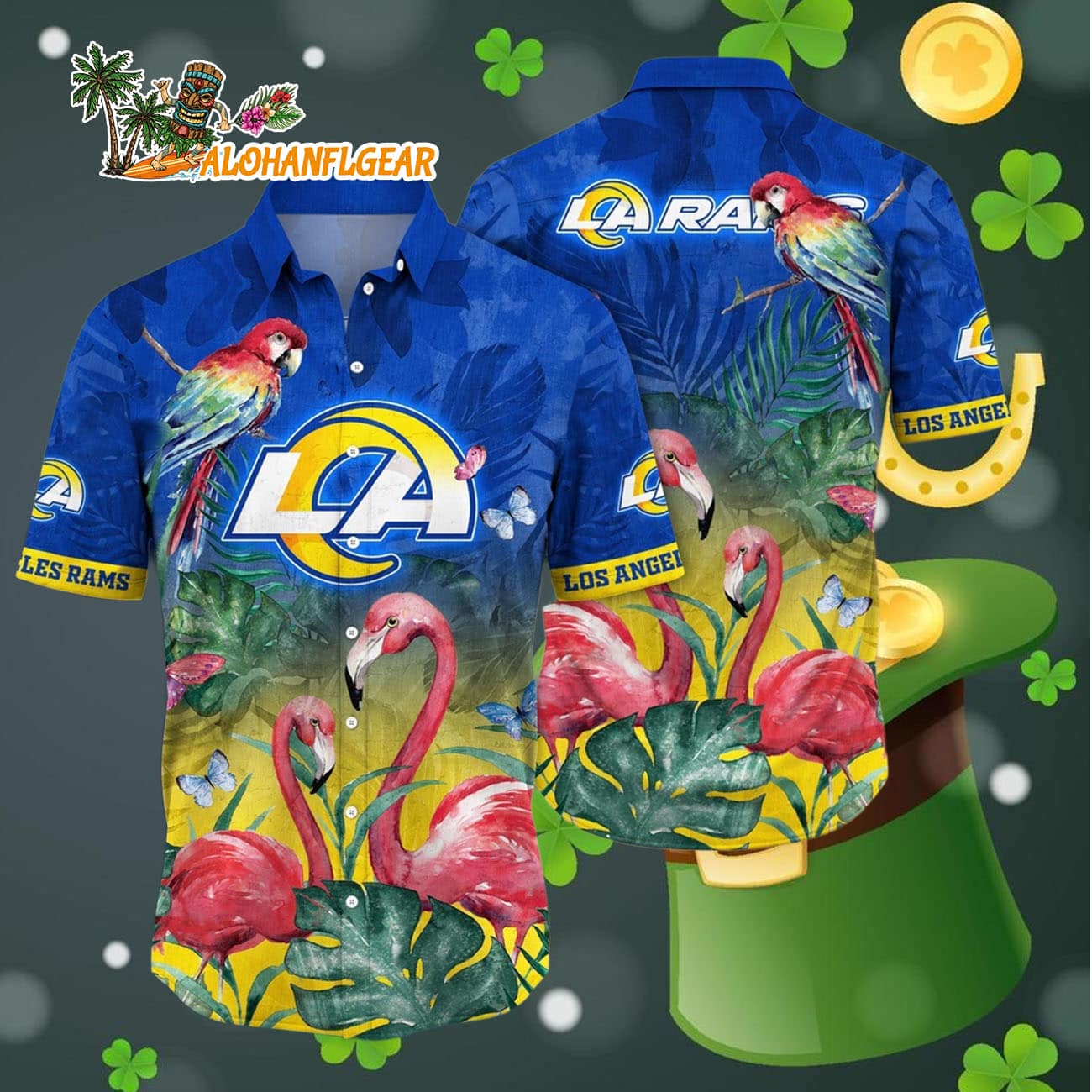 Los Angeles Rams Flamingo And Flower Hawaiian Shirt, Los Angeles Rams Aloha Shirt Los Angeles Rams Flamingo And Flower Hawaiian Shirt, Los Angeles Rams Aloha Shirt