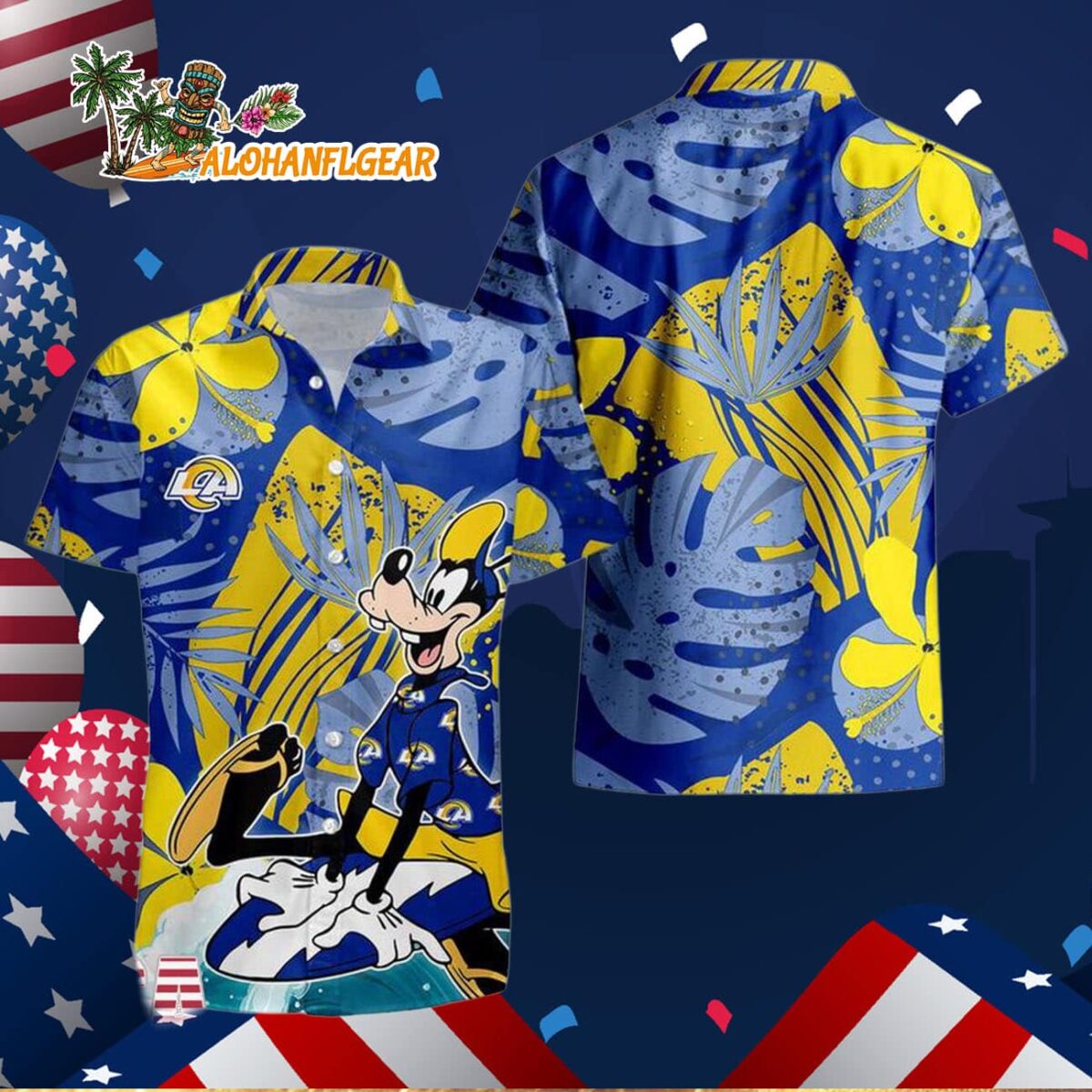Los Angeles Rams Goofy Disney Limited Edition Hawaiian Shirt Los Angeles Rams Aloha Shirt 3