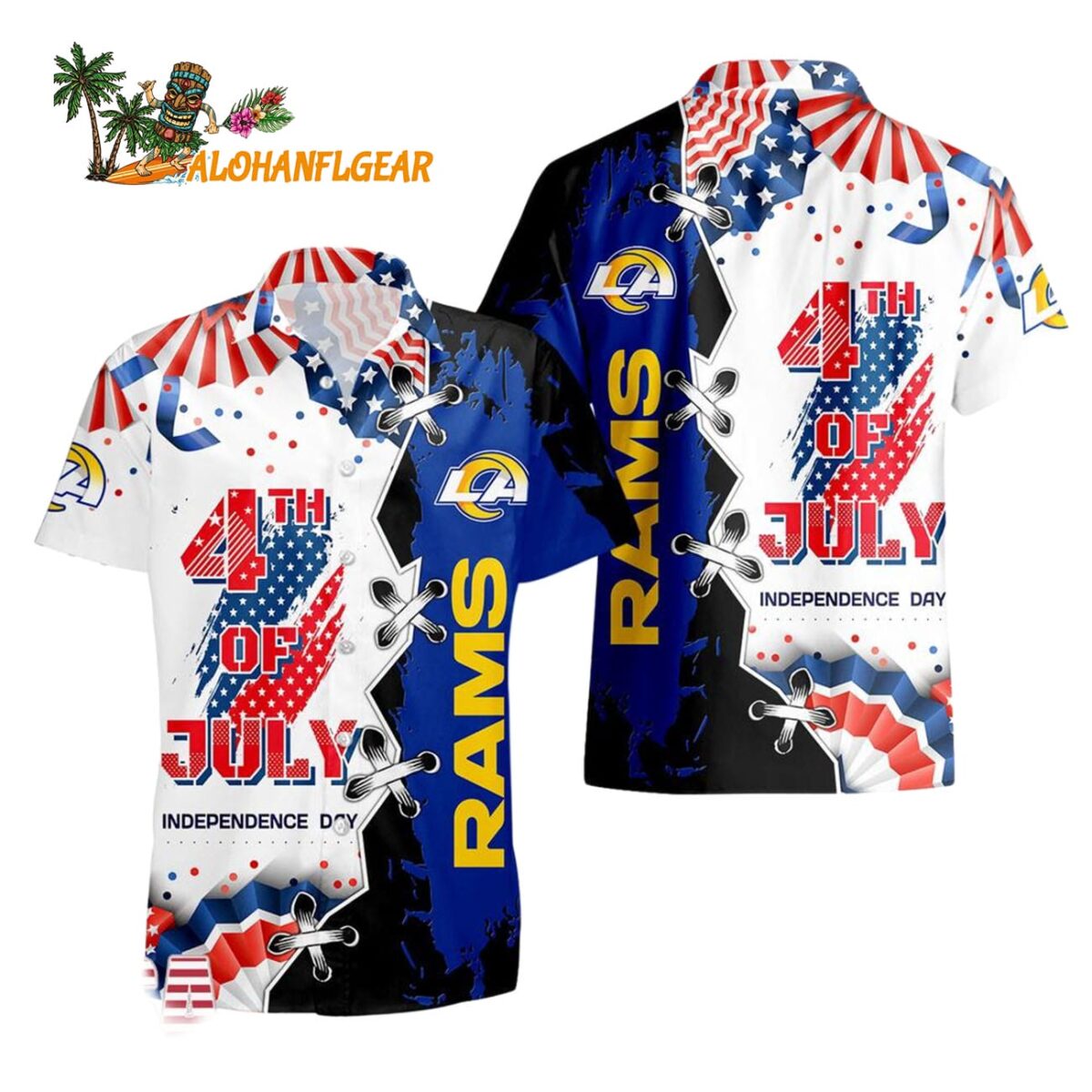 Los Angeles Rams Happy Independence Day Resurgence Hawaiian Shirt NFL Aloha Shirt 1