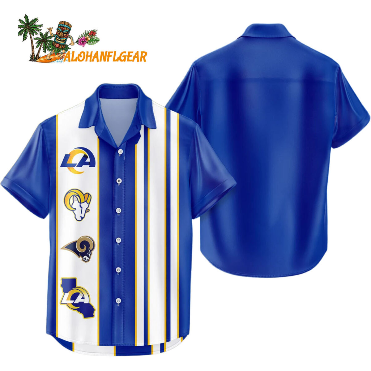 Los Angeles Rams Hawaiian Shirt Classic Color Contrast 1