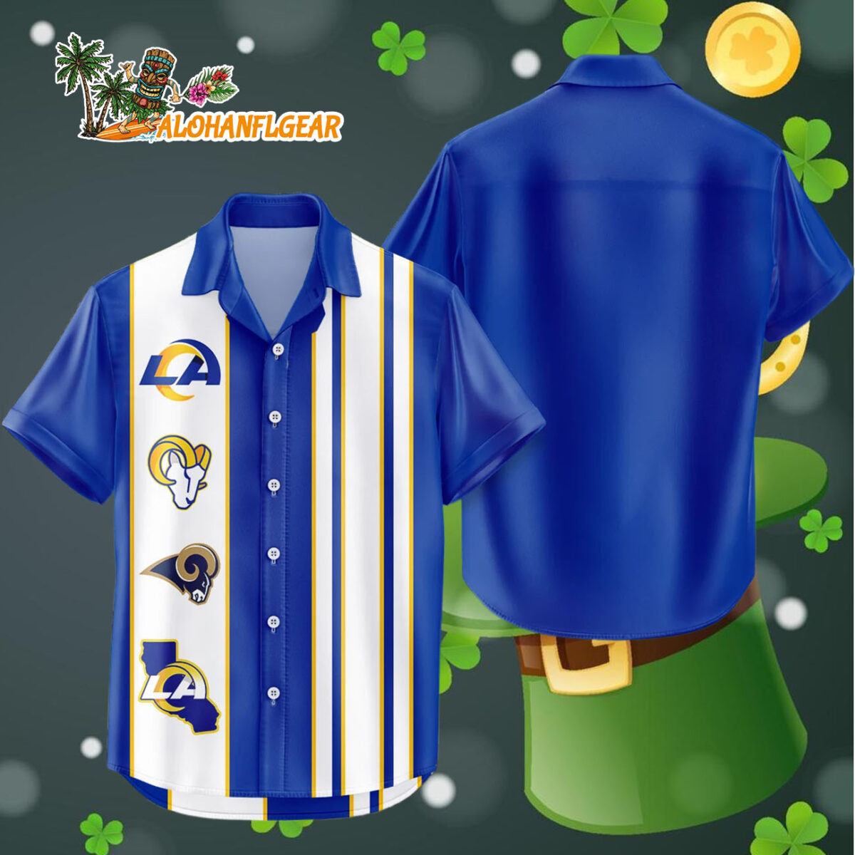 Los Angeles Rams Hawaiian Shirt Classic Color Contrast 4