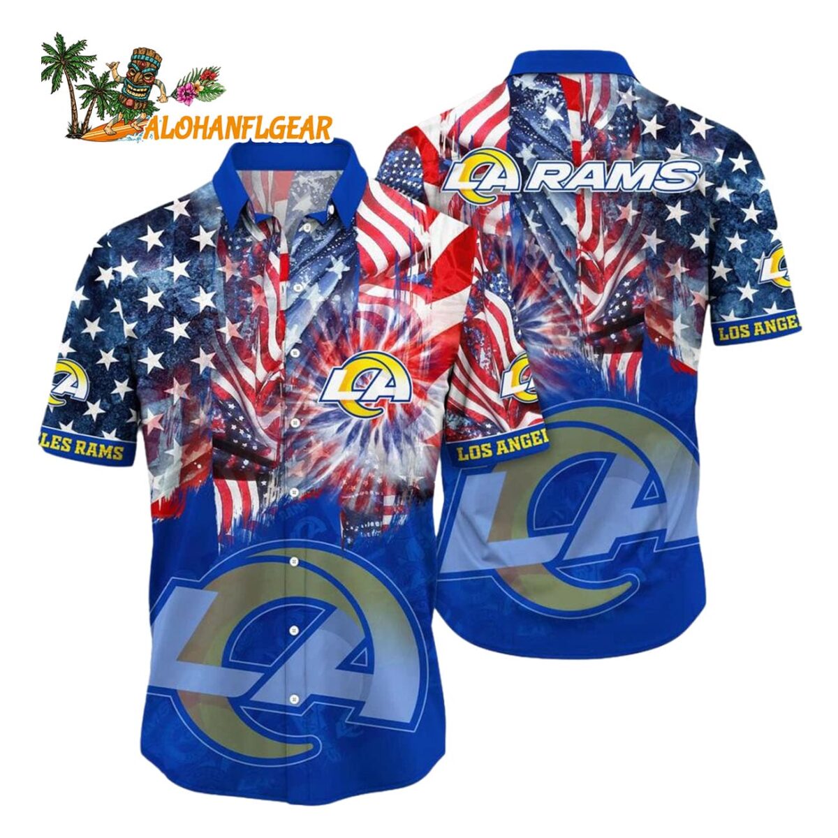 Los Angeles Rams Independence Day Hawaiian Shirt NFL Aloha Shirt 1