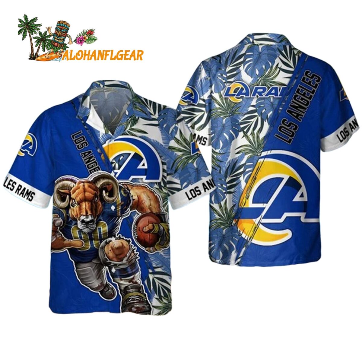 Los Angeles Rams Mascot Summer Hawaiian Shirt Los Angeles Rams Aloha Shirt 1