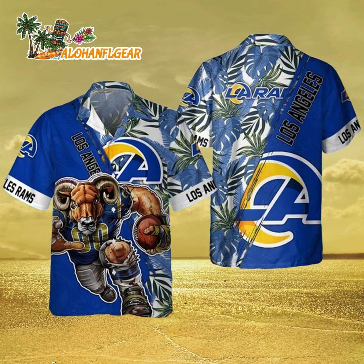 Los Angeles Rams Mascot Summer Hawaiian Shirt Los Angeles Rams Aloha Shirt 3