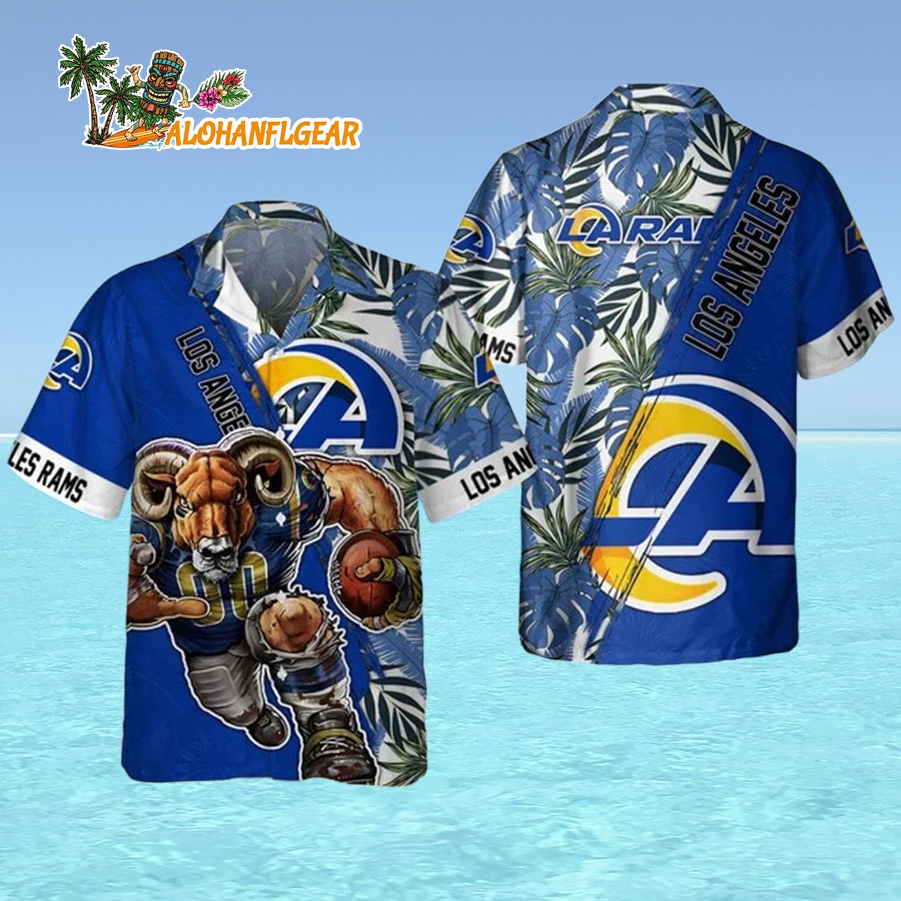 Los Angeles Rams Mascot Summer Hawaiian Shirt, Los Angeles Rams Aloha Shirt Los Angeles Rams Mascot Summer Hawaiian Shirt, Los Angeles Rams Aloha Shirt