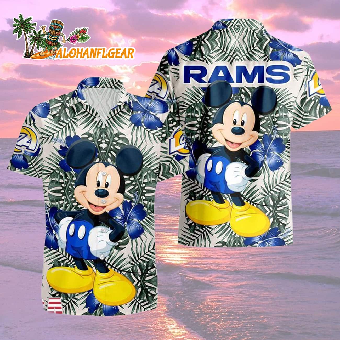 Los Angeles Rams Mickey Disney Limited Edition Hawaiian Shirt, Los Angeles Rams Aloha Shirt Los Angeles Rams Mickey Disney Limited Edition Hawaiian Shirt, Los Angeles Rams Aloha Shirt