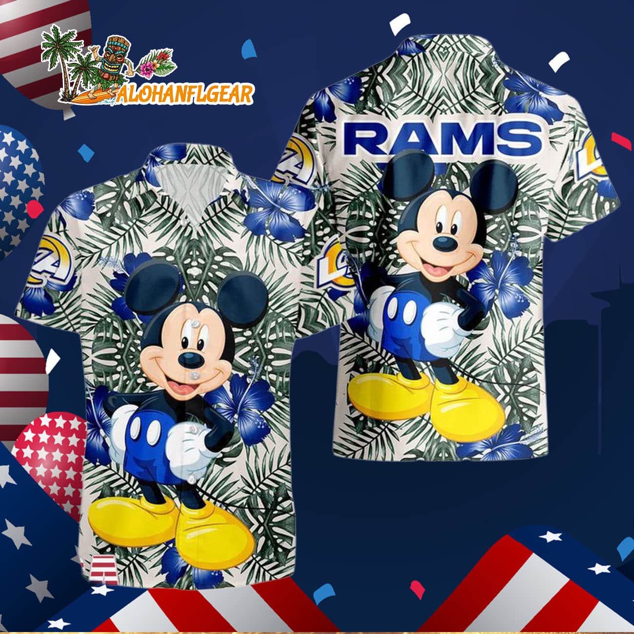 Los Angeles Rams Mickey Disney Limited Edition Hawaiian Shirt, Los Angeles Rams Aloha Shirt Los Angeles Rams Mickey Disney Limited Edition Hawaiian Shirt, Los Angeles Rams Aloha Shirt