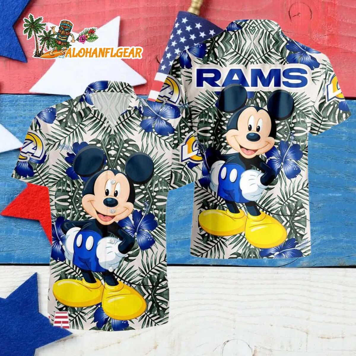 Los Angeles Rams Mickey Disney Limited Edition Hawaiian Shirt Los Angeles Rams Aloha Shirt 4
