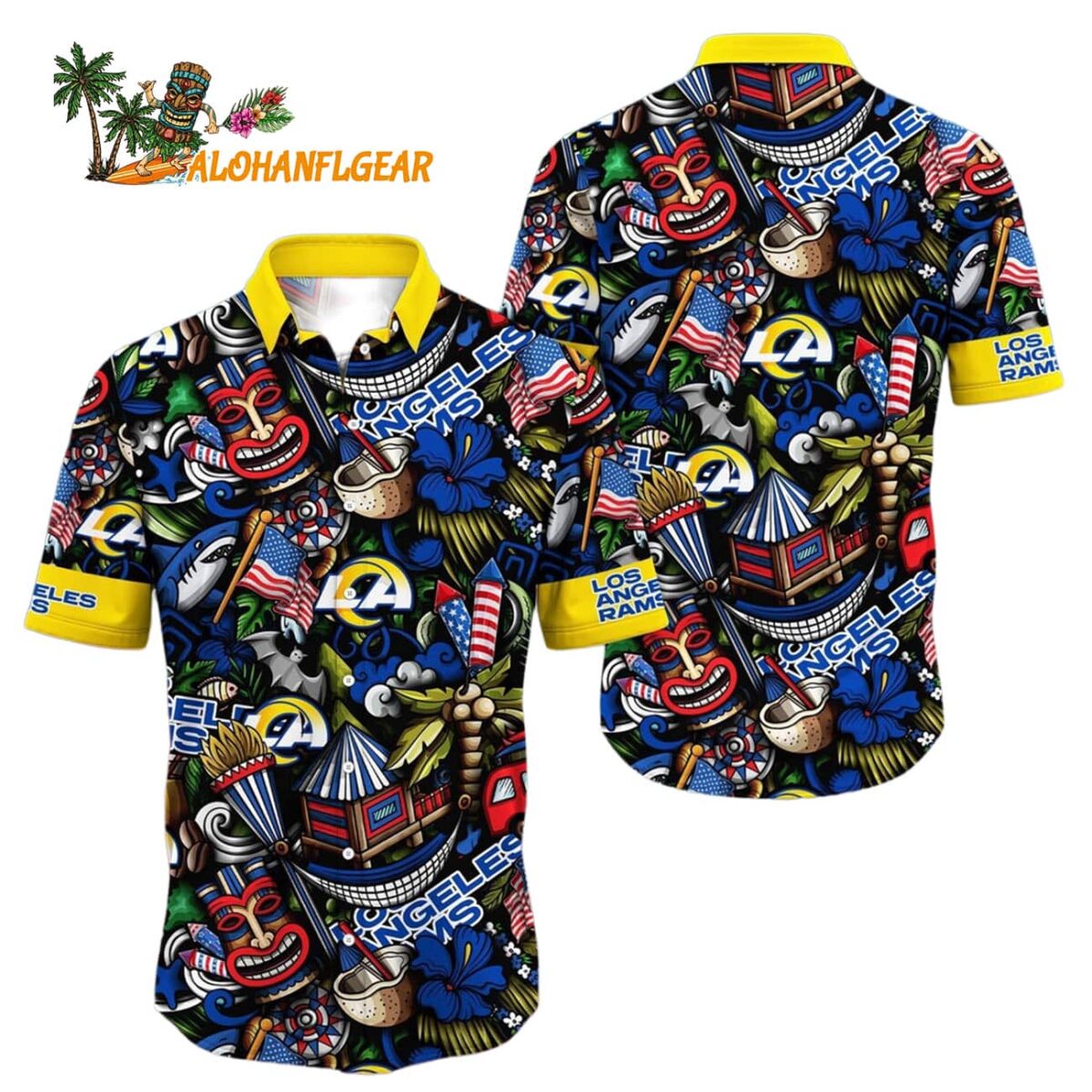 Los Angeles Rams Tiki Me Off Hawaiian Shirt Los Angeles Rams Aloha Shirt 1