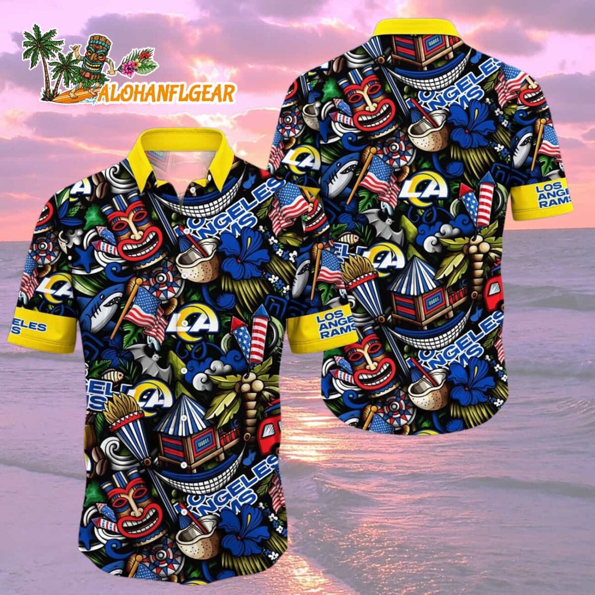 Los Angeles Rams Tiki Me Off Hawaiian Shirt Los Angeles Rams Aloha Shirt 2
