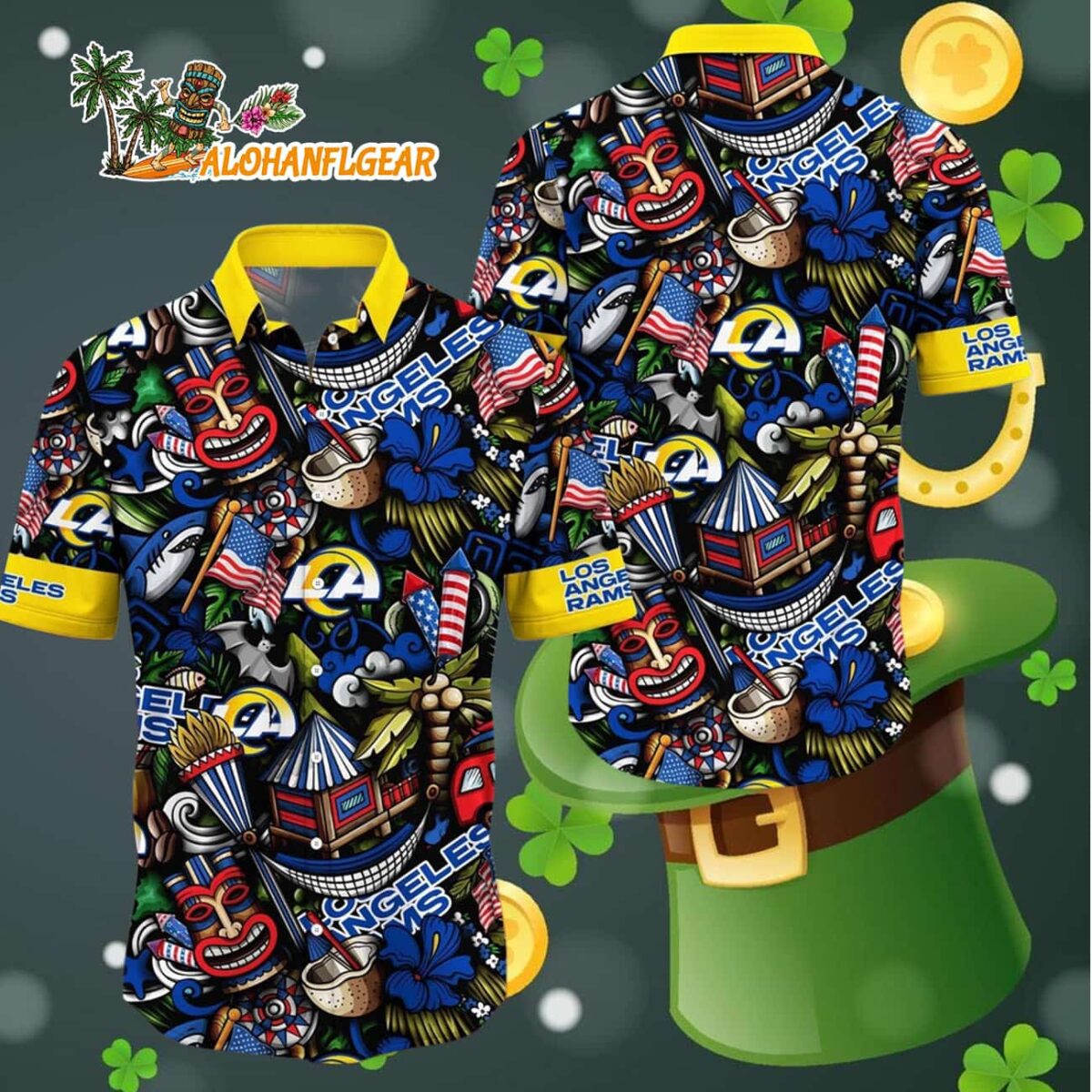 Los Angeles Rams Tiki Me Off Hawaiian Shirt Los Angeles Rams Aloha Shirt 4