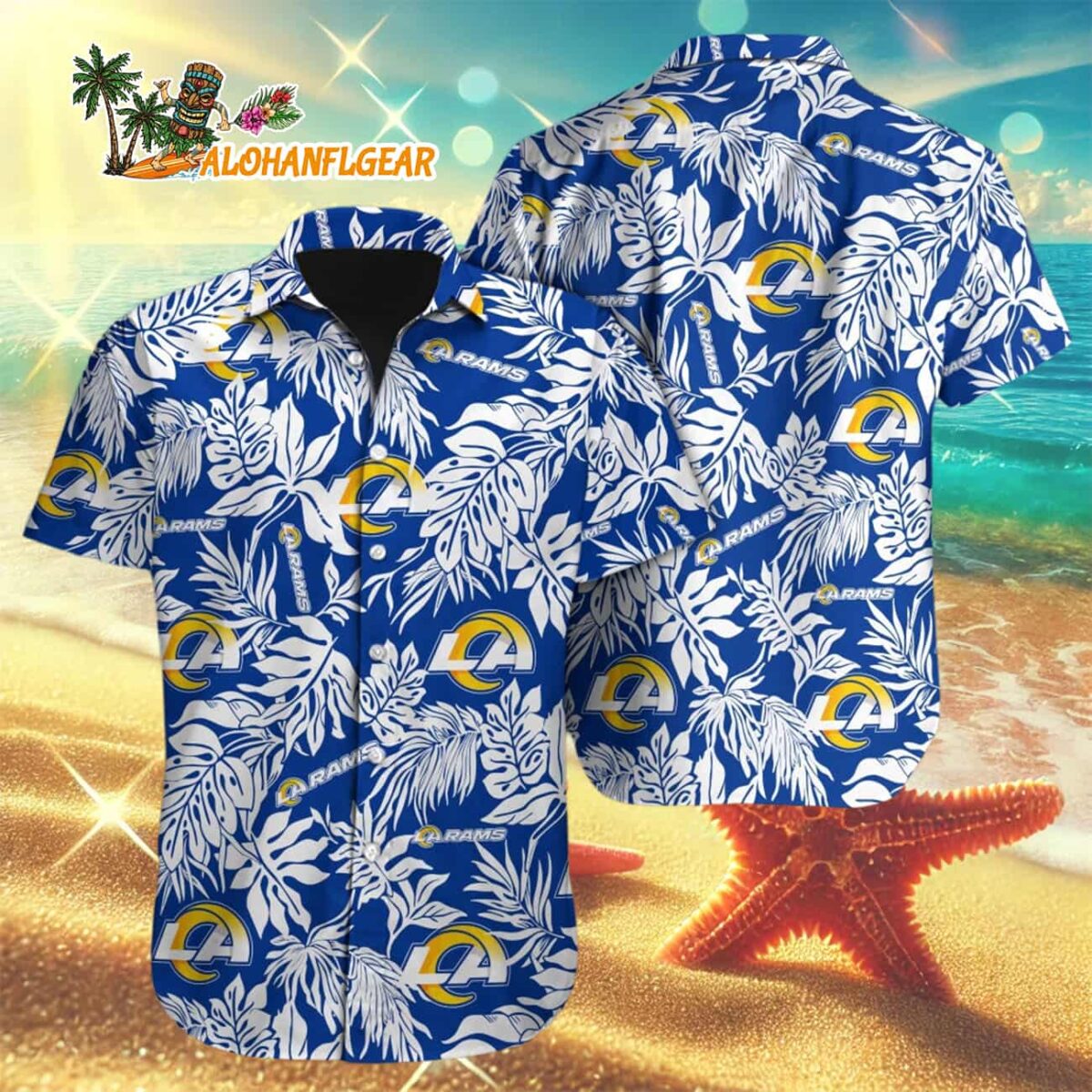 Los Angeles Rams Tropical Leafs Designs Hawaiian Shirt, Los Angeles Rams Aloha Shirt 2 Los Angeles Rams Tropical Leafs Designs Hawaiian Shirt Los Angeles Rams Aloha Shirt 3