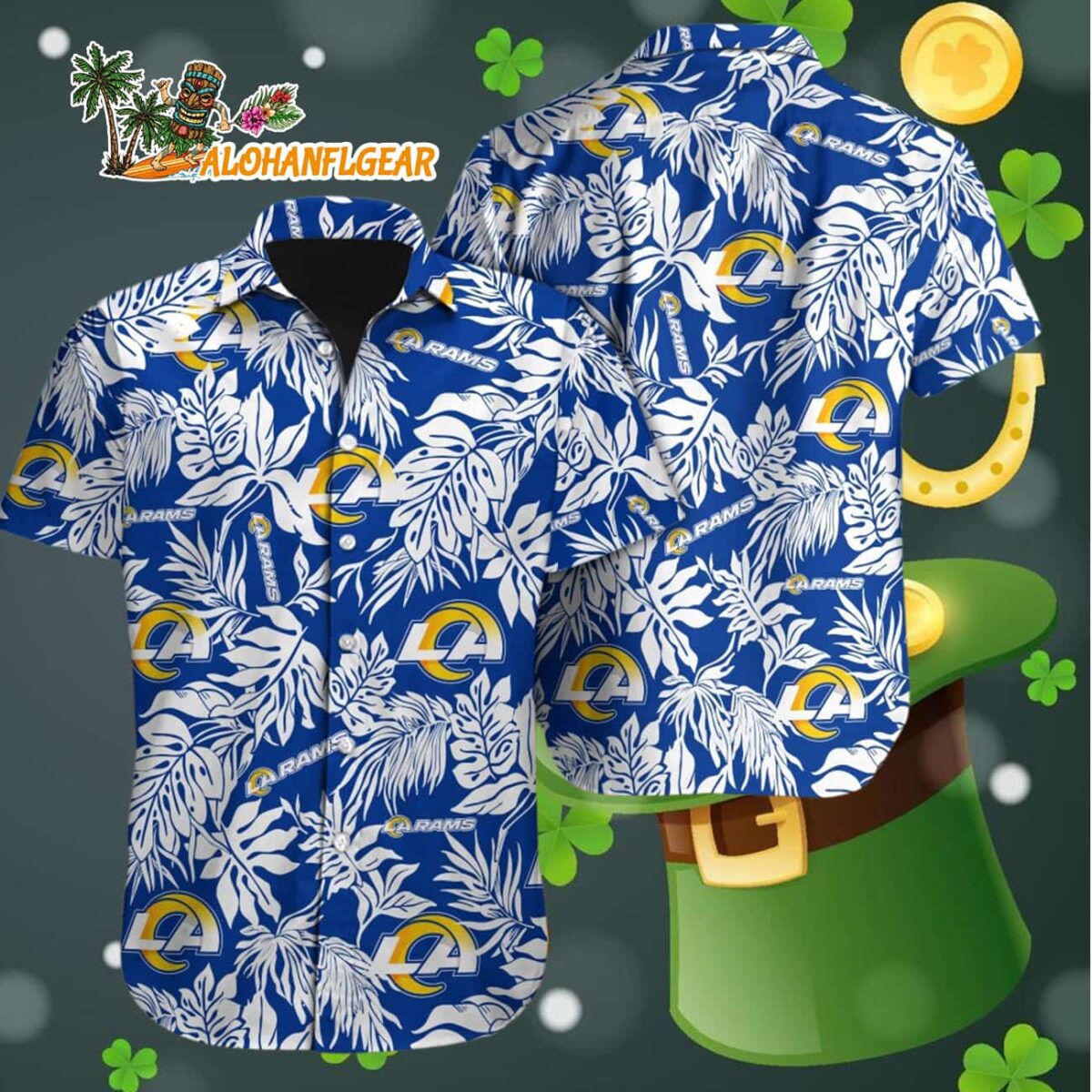 Los Angeles Rams Tropical Leafs Designs Hawaiian Shirt Los Angeles Rams Aloha Shirt 4 Los Angeles Rams Tropical Leafs Designs Hawaiian Shirt Los Angeles Rams Aloha Shirt 4