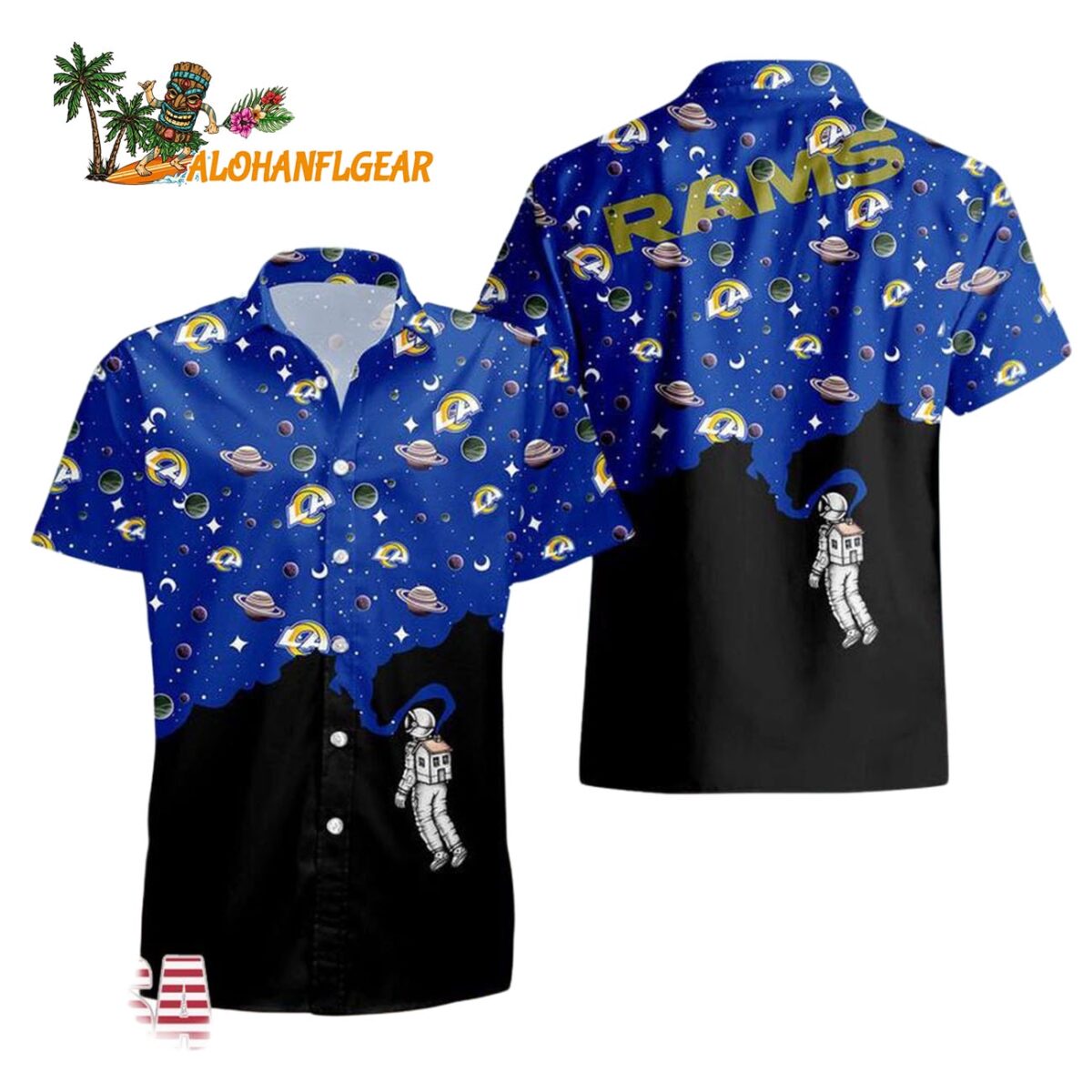 Los Angeles Rams Universal Astronaut Pattern Hawaiian Shirt Los Angeles Rams Aloha Shirt 1