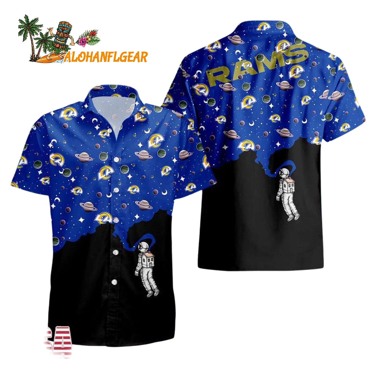 Los Angeles Rams Universal Astronaut Pattern Hawaiian Shirt, Los Angeles Rams Aloha Shirt Los Angeles Rams Universal Astronaut Pattern Hawaiian Shirt, Los Angeles Rams Aloha Shirt
