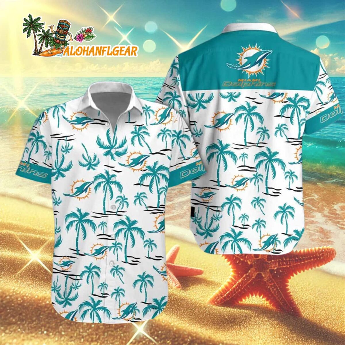 Miami Dolphins Coconut Logo Beach Hawaiian Shirt, NFL Aloha Shirt 2 Miami Dolphins Coconut Logo Beach Hawaiian Shirt NFL Aloha Shirt 3