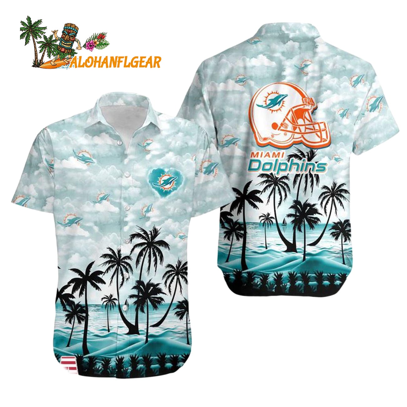 Miami Dolphins Coconut Palms Limited Edition Hawaiian Shirt, Miami Dolphins Aloha Shirt Miami Dolphins Coconut Palms Limited Edition Hawaiian Shirt, Miami Dolphins Aloha Shirt