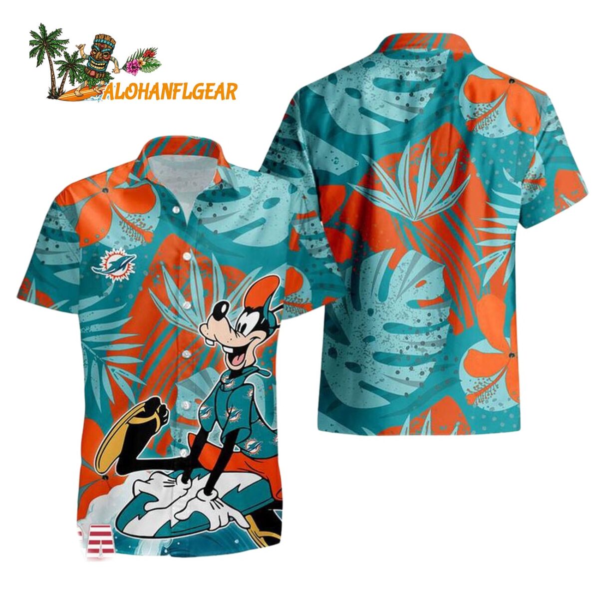 Miami Dolphins Goofy Disney Limited Edition Hawaiian Shirt Miami Dolphins Aloha Shirt 1