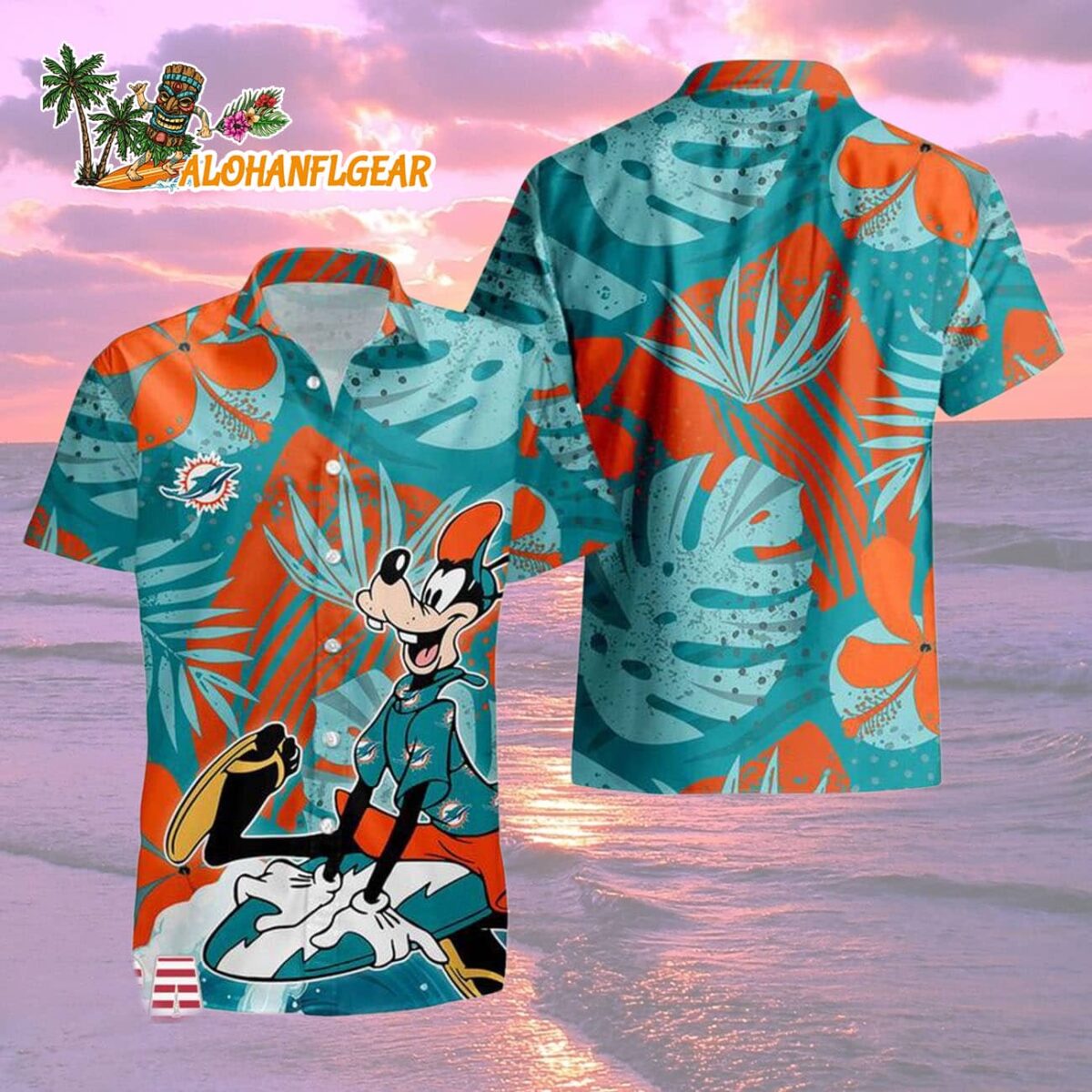 Miami Dolphins Goofy Disney Limited Edition Hawaiian Shirt, Miami Dolphins Aloha Shirt 1 Miami Dolphins Goofy Disney Limited Edition Hawaiian Shirt Miami Dolphins Aloha Shirt 2