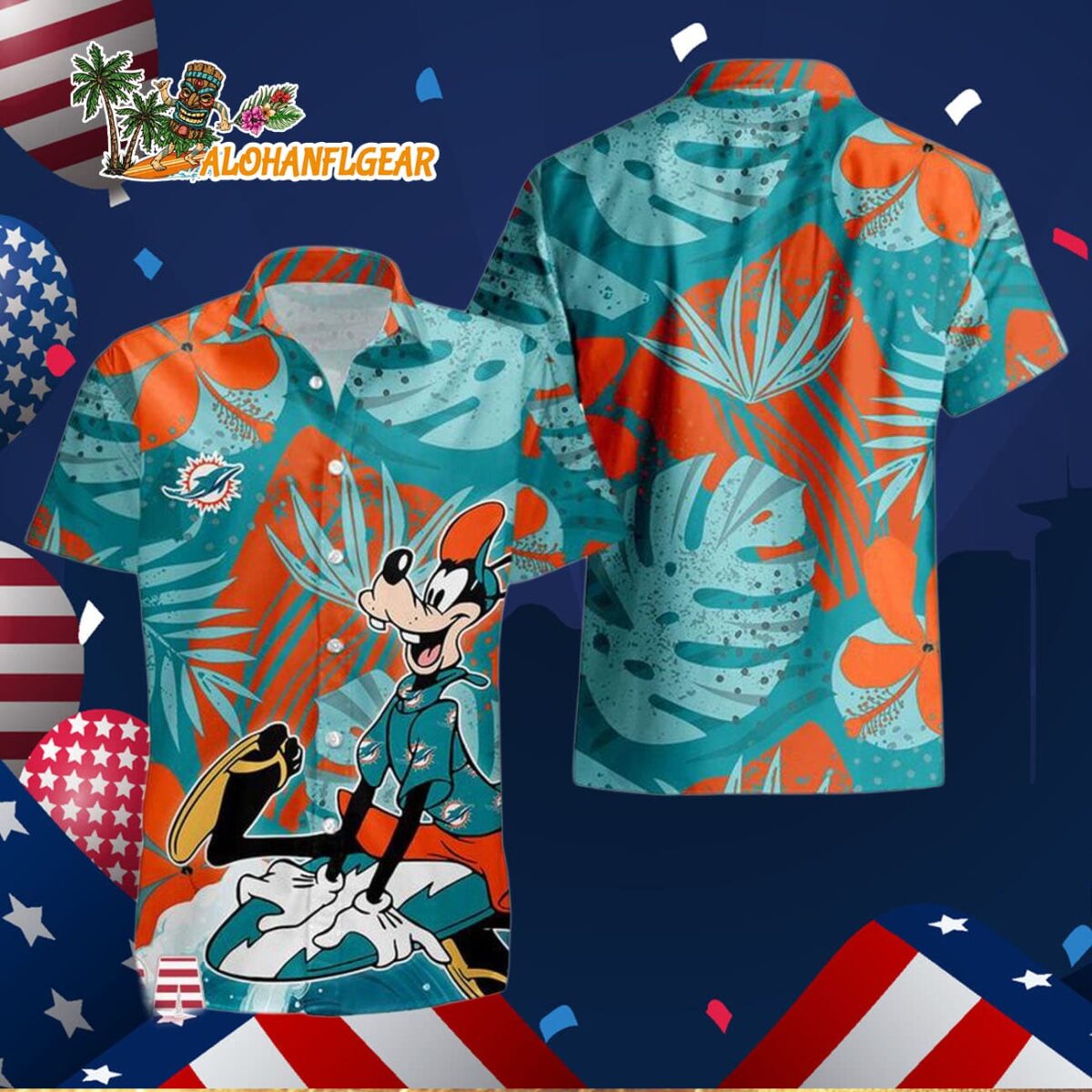 Miami Dolphins Goofy Disney Limited Edition Hawaiian Shirt, Miami Dolphins Aloha Shirt 2 Miami Dolphins Goofy Disney Limited Edition Hawaiian Shirt Miami Dolphins Aloha Shirt 3