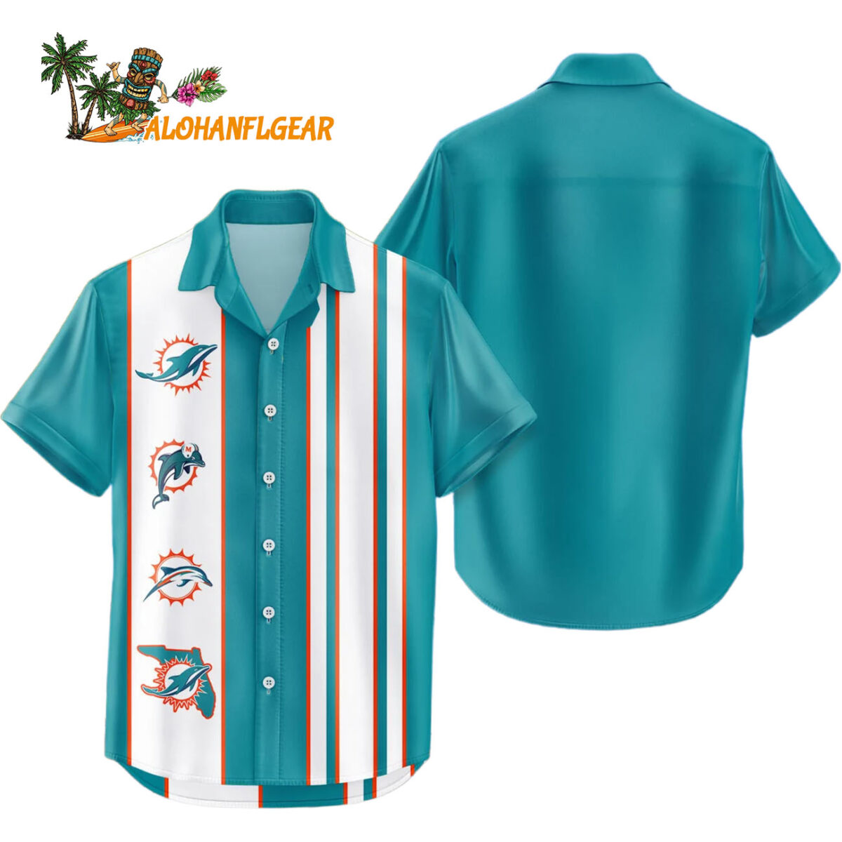Miami Dolphins Hawaiian Shirt Classic Color Contrast 1