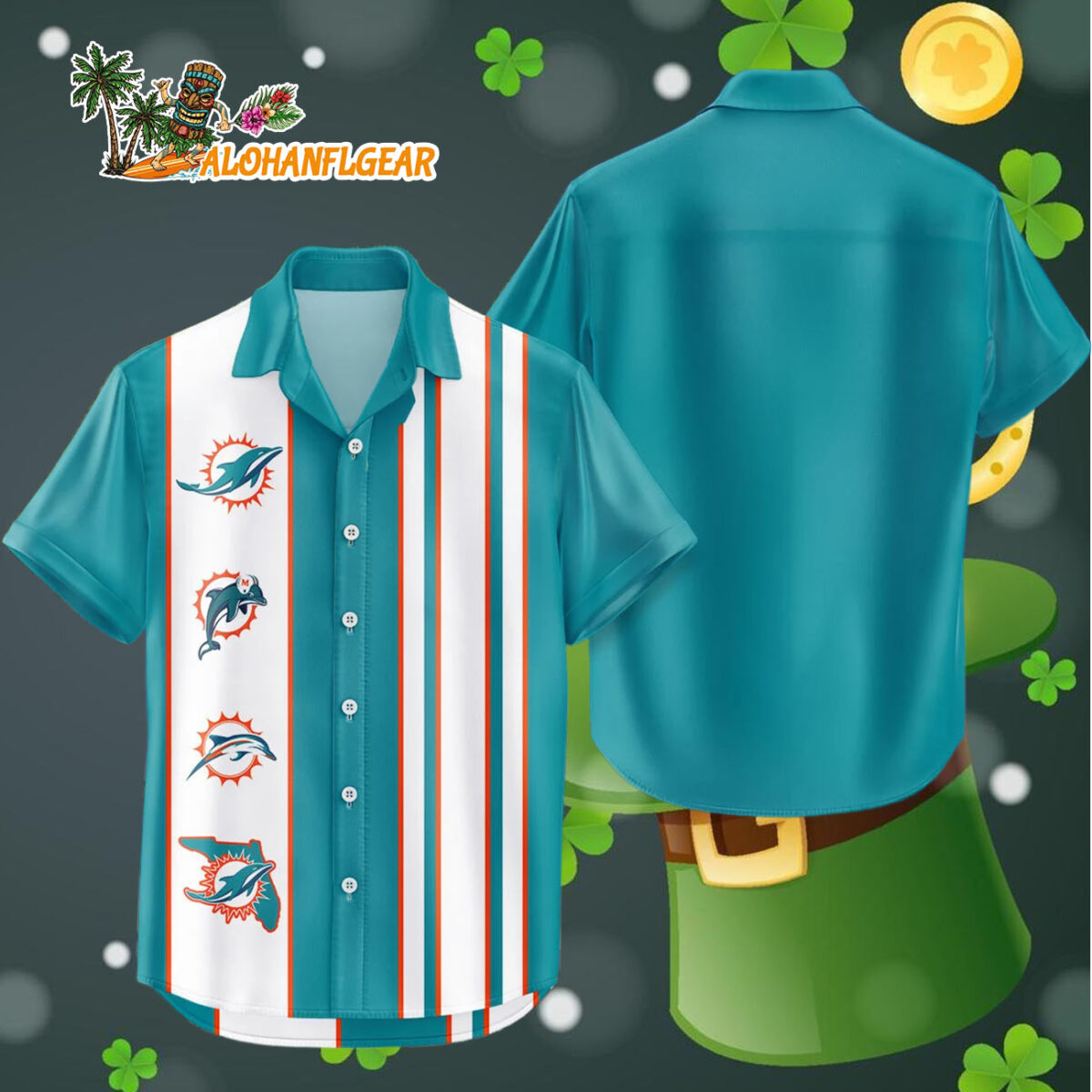 Miami Dolphins Hawaiian Shirt Classic Color Contrast 4