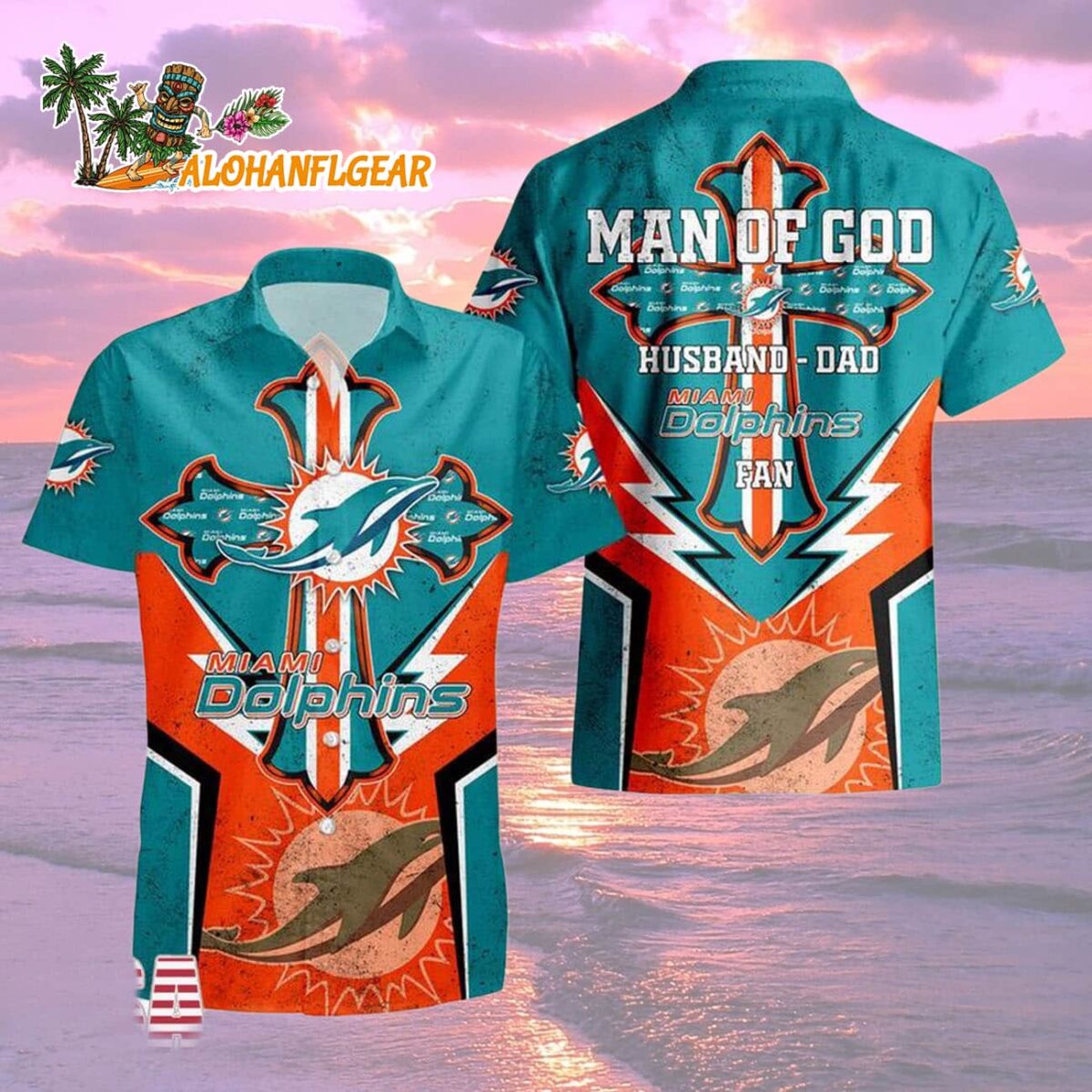 Miami Dolphins Man Of God Gift For Fathers Day Hawaiian Shirt, Miami Dolphins Aloha Shirt 1 Miami Dolphins Man Of God Gift For Fathers Day Hawaiian Shirt Miami Dolphins Aloha Shirt 2