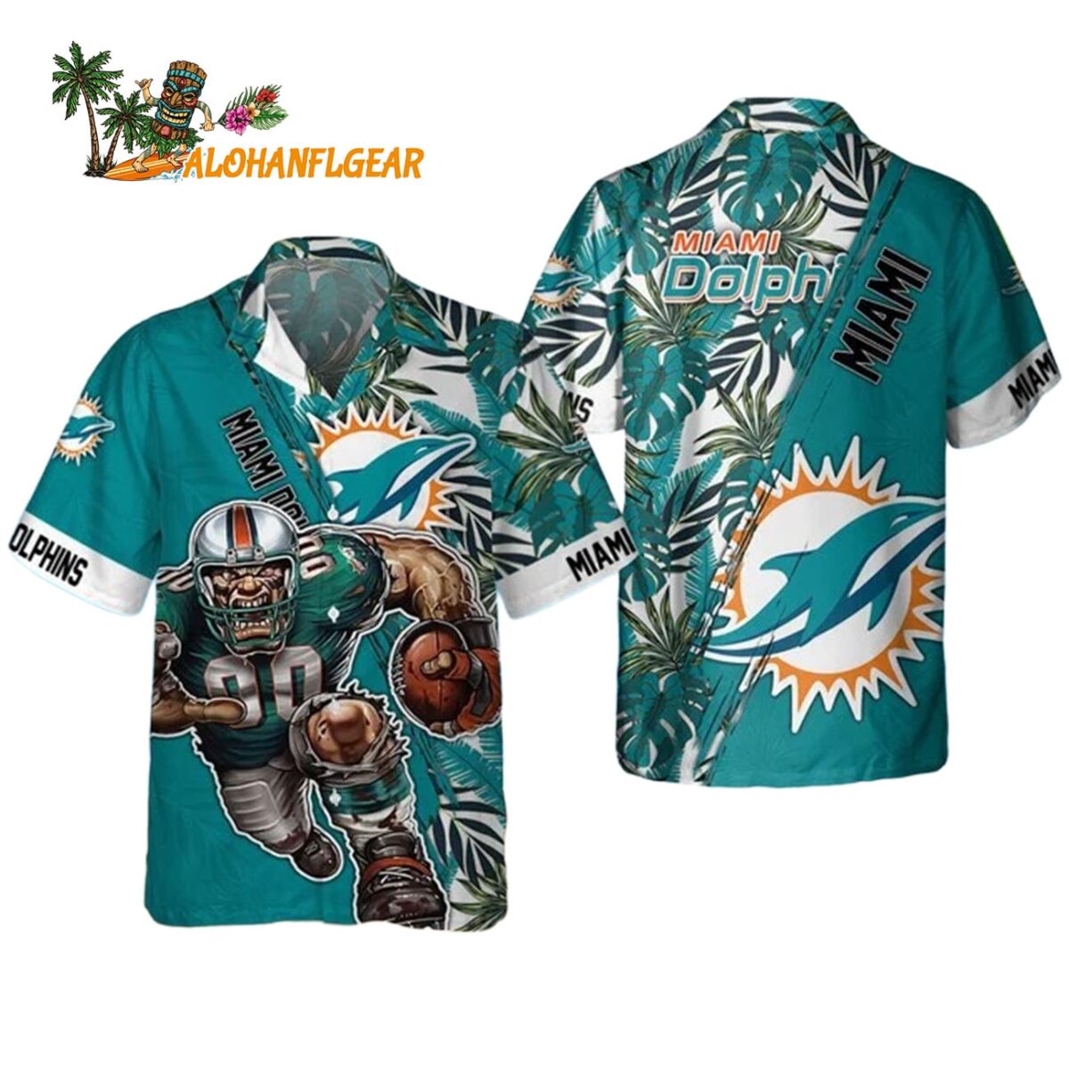 Miami Dolphins Mascot Summer Hawaiian Shirt Miami Dolphins Aloha Shirt 1