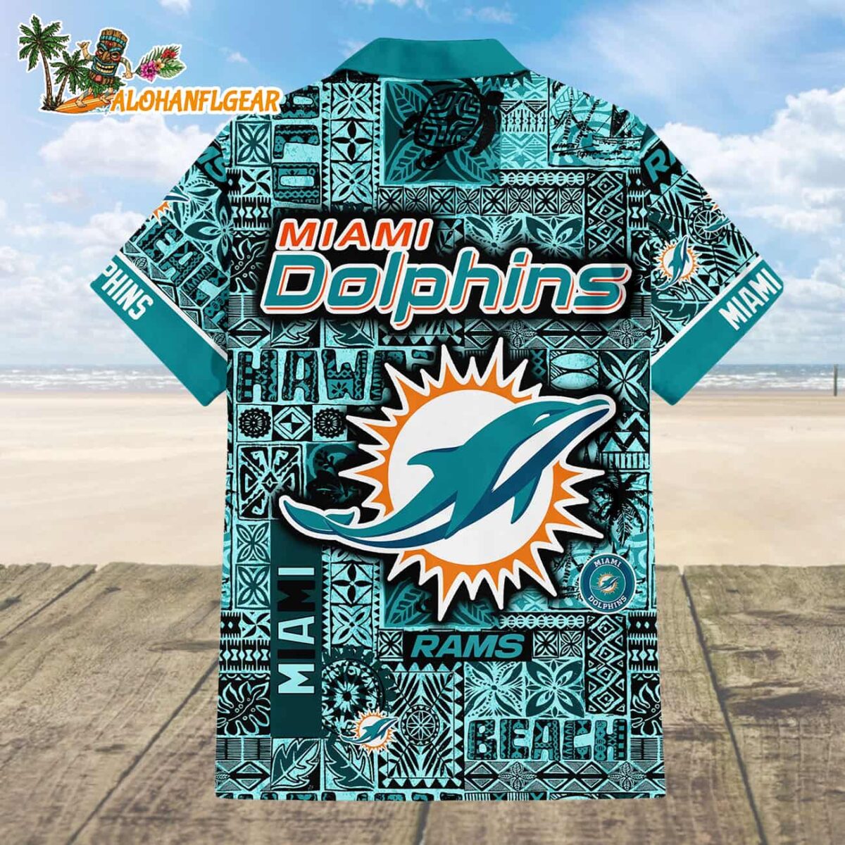 Miami Dolphins Tapa Patterns Hawaiian Shirt, NFL Aloha Shirt 1 Miami Dolphins Tapa Patterns Hawaiian Shirt NFL Aloha Shirt 2