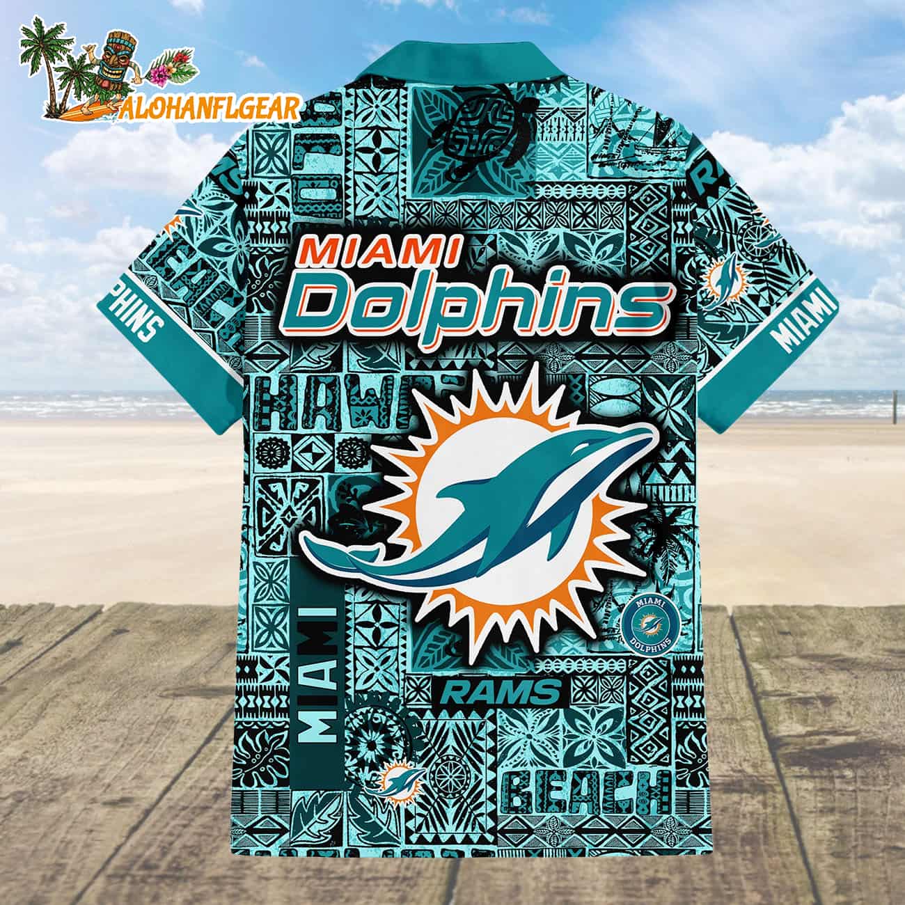 Miami Dolphins Tapa Patterns Hawaiian Shirt, NFL Aloha Shirt Miami Dolphins Tapa Patterns Hawaiian Shirt, NFL Aloha Shirt