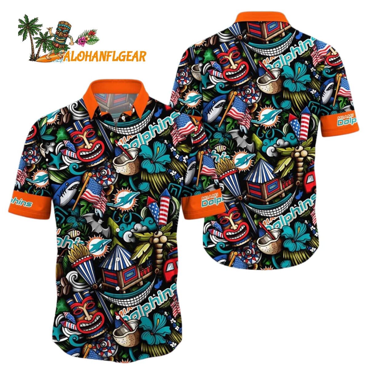 Miami Dolphins Tiki Me Off Hawaiian Shirt Miami Dolphins Aloha Shirt 1