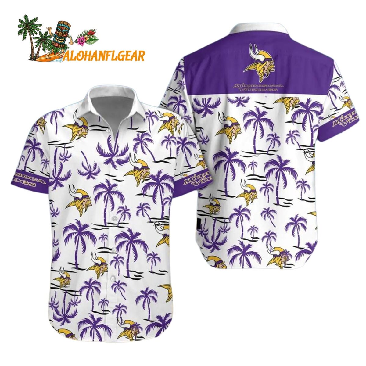 Minnesota Vikings Coconut Logo Beach Hawaiian Shirt NFL Aloha Shirt 1