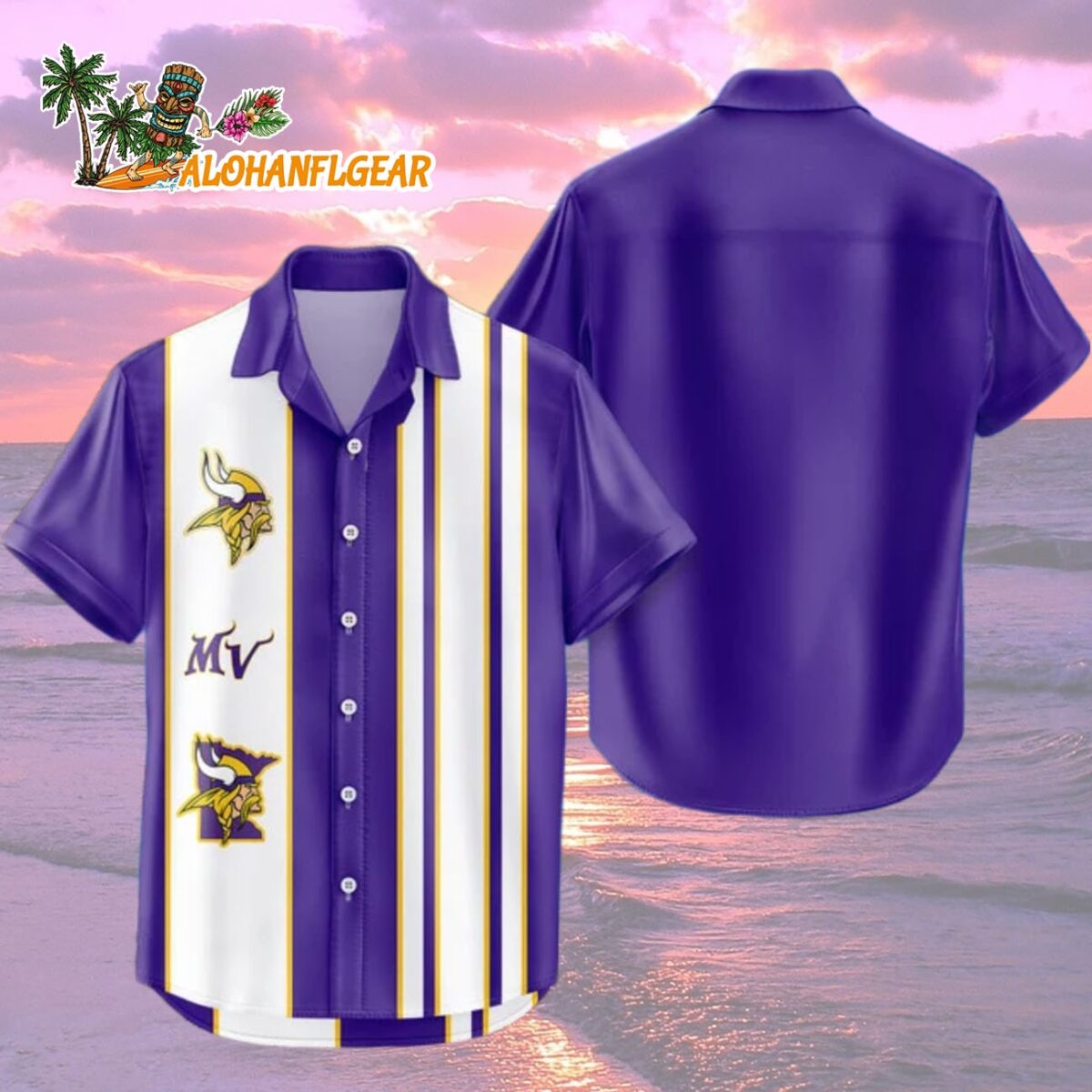 Minnesota Vikings Hawaiian Shirt Classic Color Contrast, Minnesota Vikings Aloha Shirt 1 Minnesota Vikings Hawaiian Shirt Classic Color Contrast 2