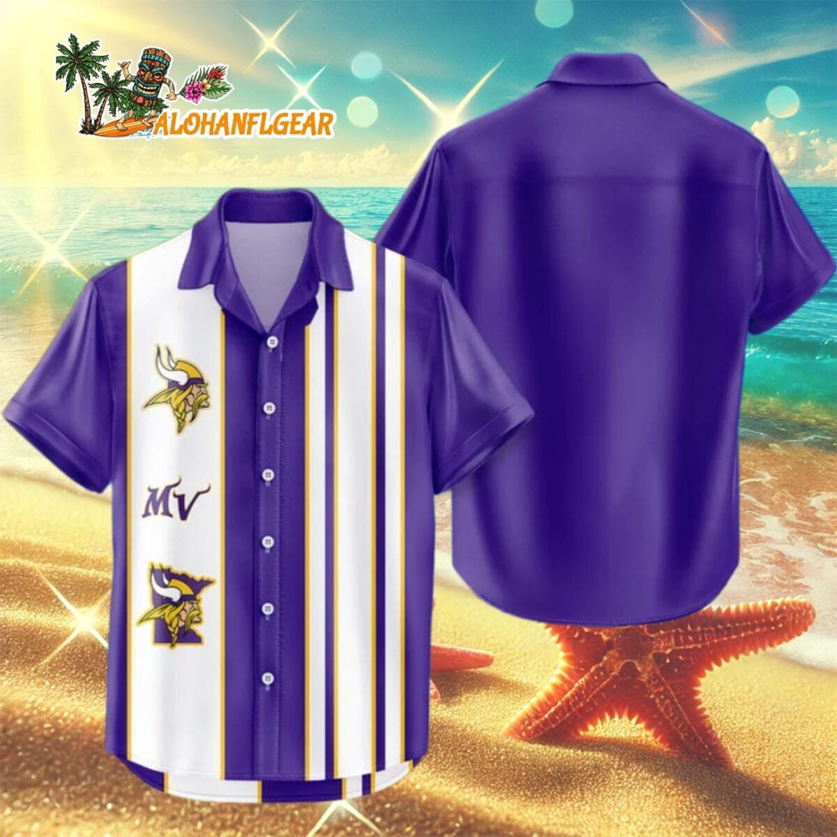 Minnesota Vikings Hawaiian Shirt Classic Color Contrast, Minnesota Vikings Aloha Shirt 2 Minnesota Vikings Hawaiian Shirt Classic Color Contrast 3