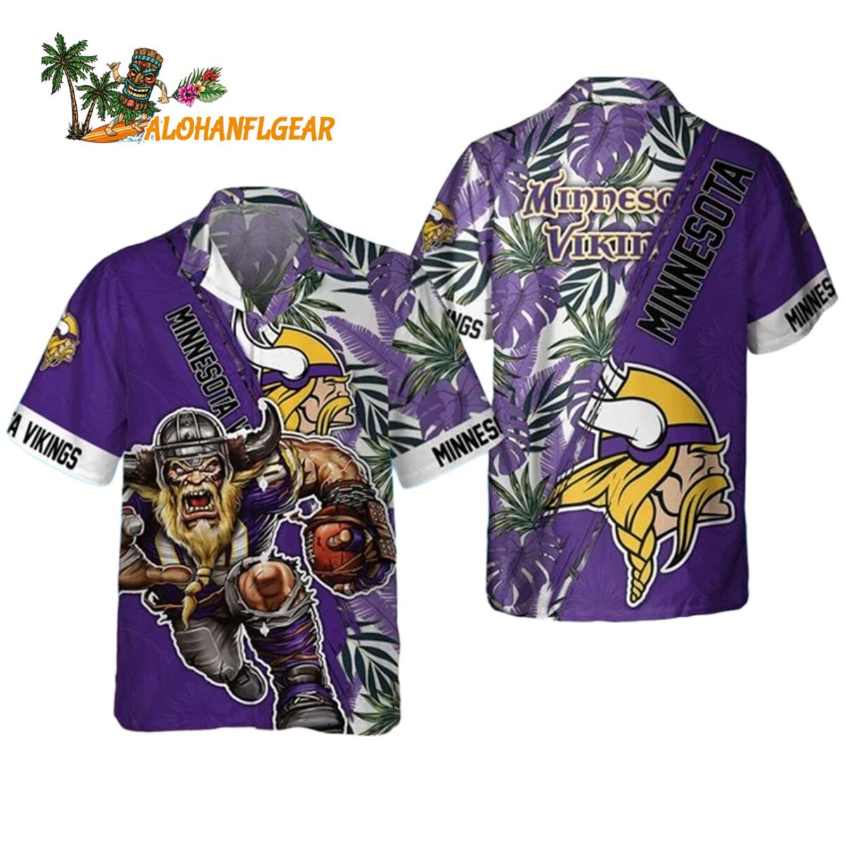 Minnesota Vikings Mascot Summer Hawaiian Shirt Minnesota Vikings Aloha Shirt 1