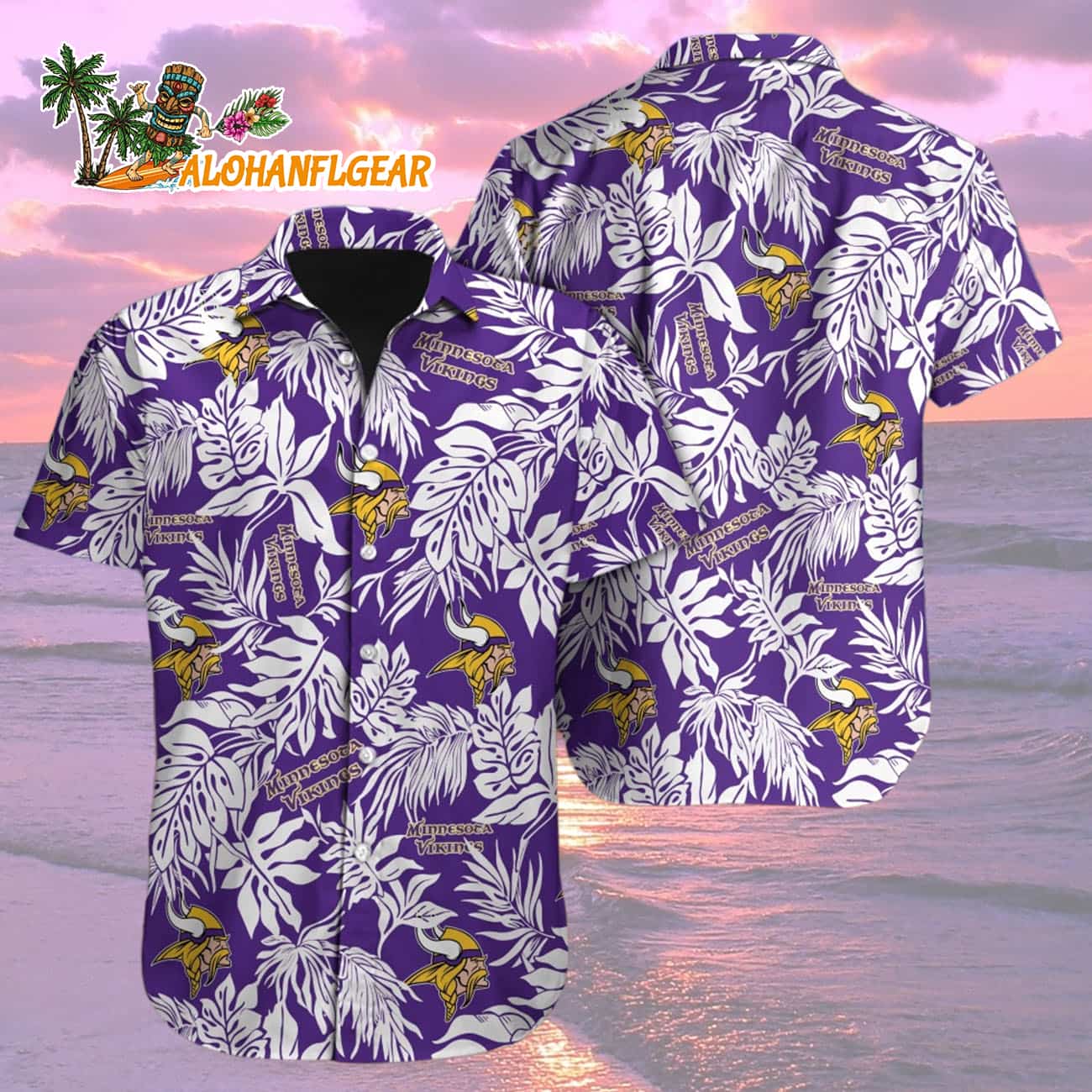 Minnesota Vikings Tropical Leafs Designs Hawaiian Shirt, Minnesota Vikings Aloha Shirt Minnesota Vikings Tropical Leafs Designs Hawaiian Shirt, Minnesota Vikings Aloha Shirt