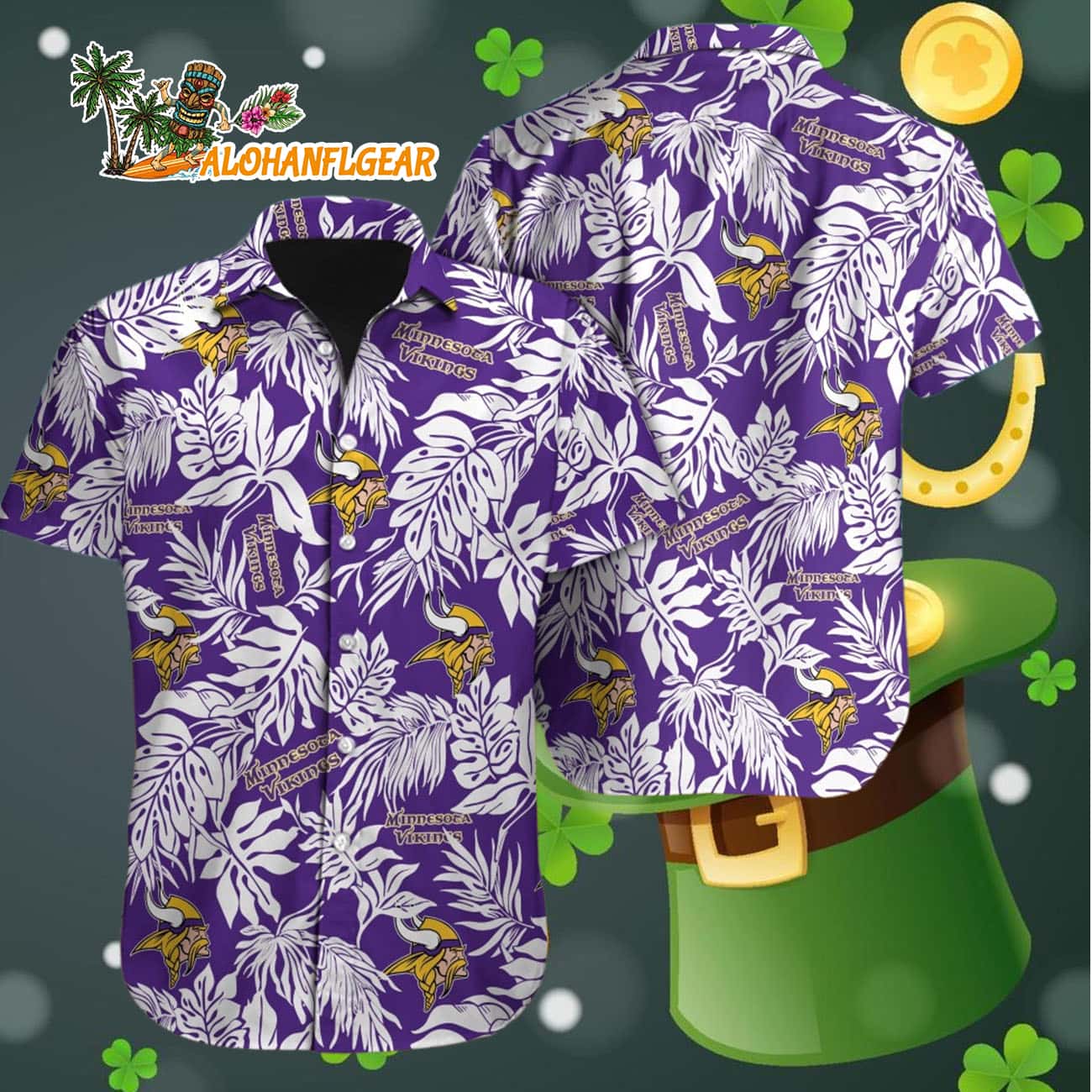 Minnesota Vikings Tropical Leafs Designs Hawaiian Shirt, Minnesota Vikings Aloha Shirt Minnesota Vikings Tropical Leafs Designs Hawaiian Shirt, Minnesota Vikings Aloha Shirt