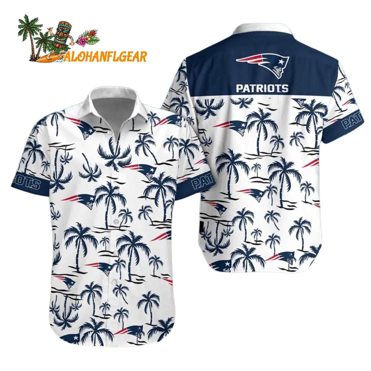 New England Patriots Coconut Logo Beach Hawaiian Shirt NFL Aloha Shirt 1