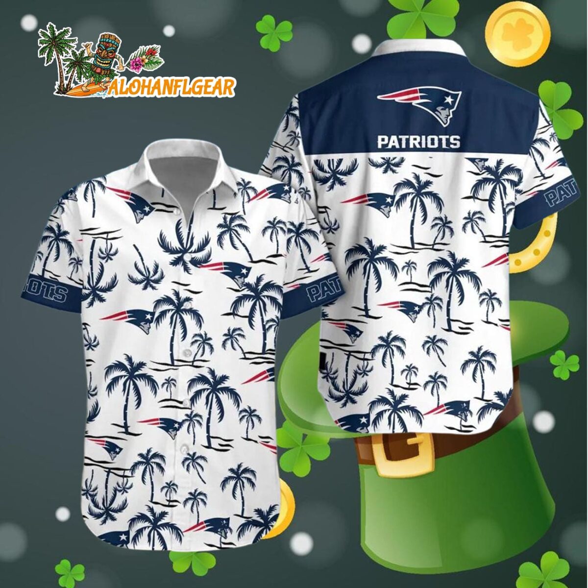 New England Patriots Coconut Logo Beach Hawaiian Shirt NFL Aloha Shirt 4