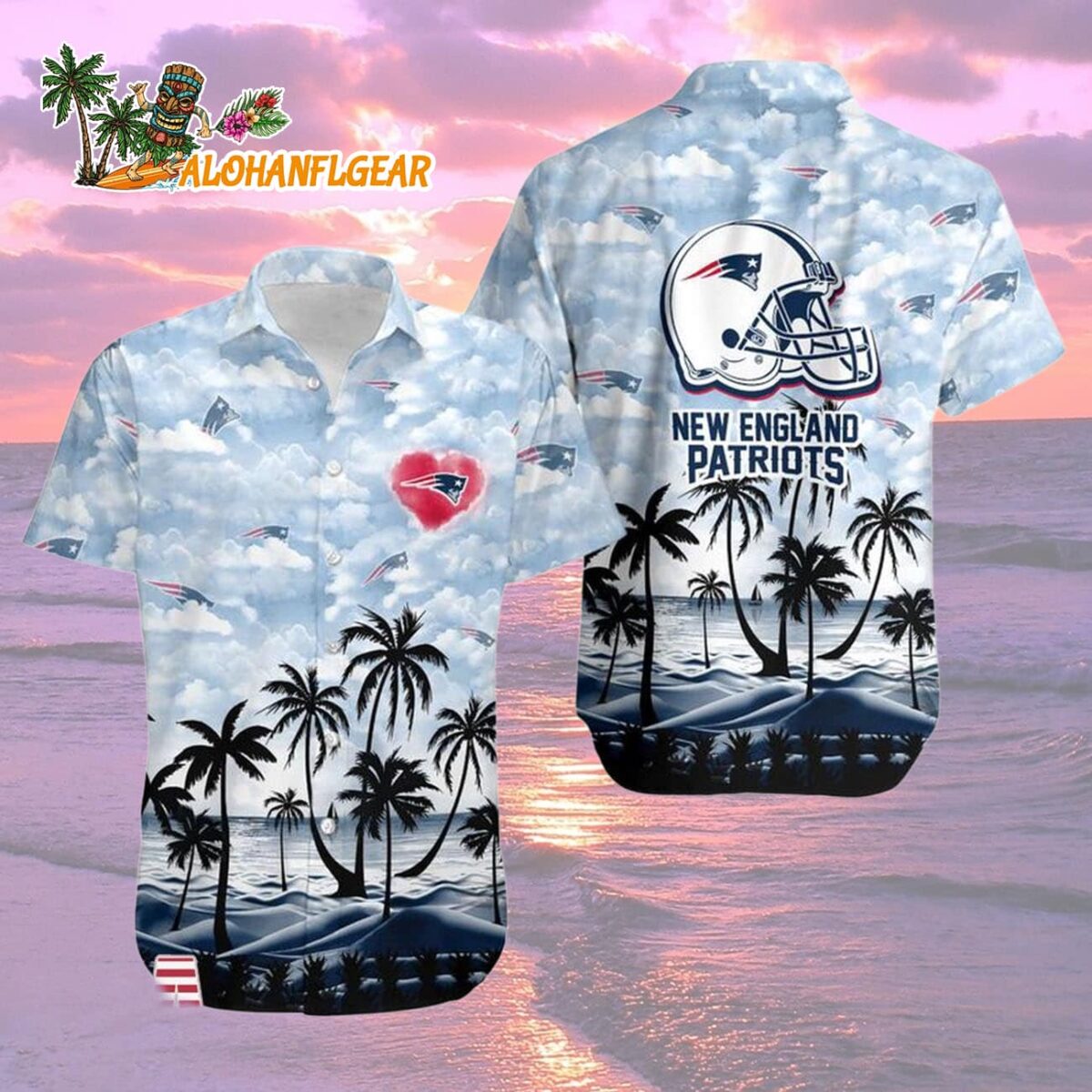 New England Patriots Coconut Palms Limited Edition Hawaiian Shirt New England Patriots Aloha Shirt 2