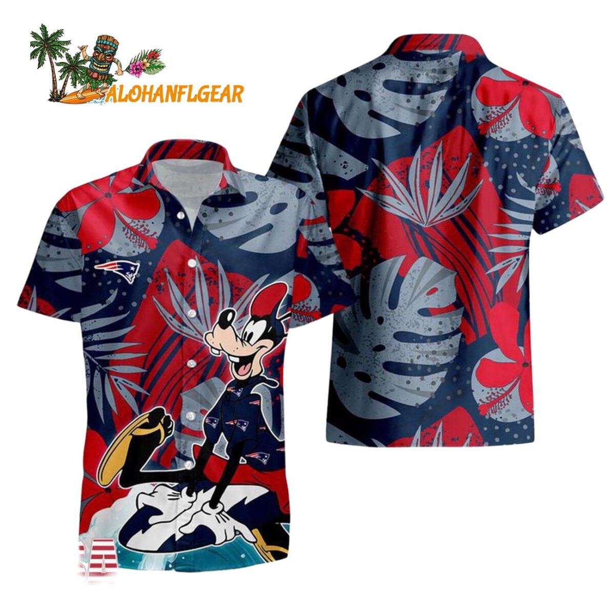 New England Patriots Goofy Disney Limited Edition Hawaiian Shirt New England Patriots Aloha Shirt 1