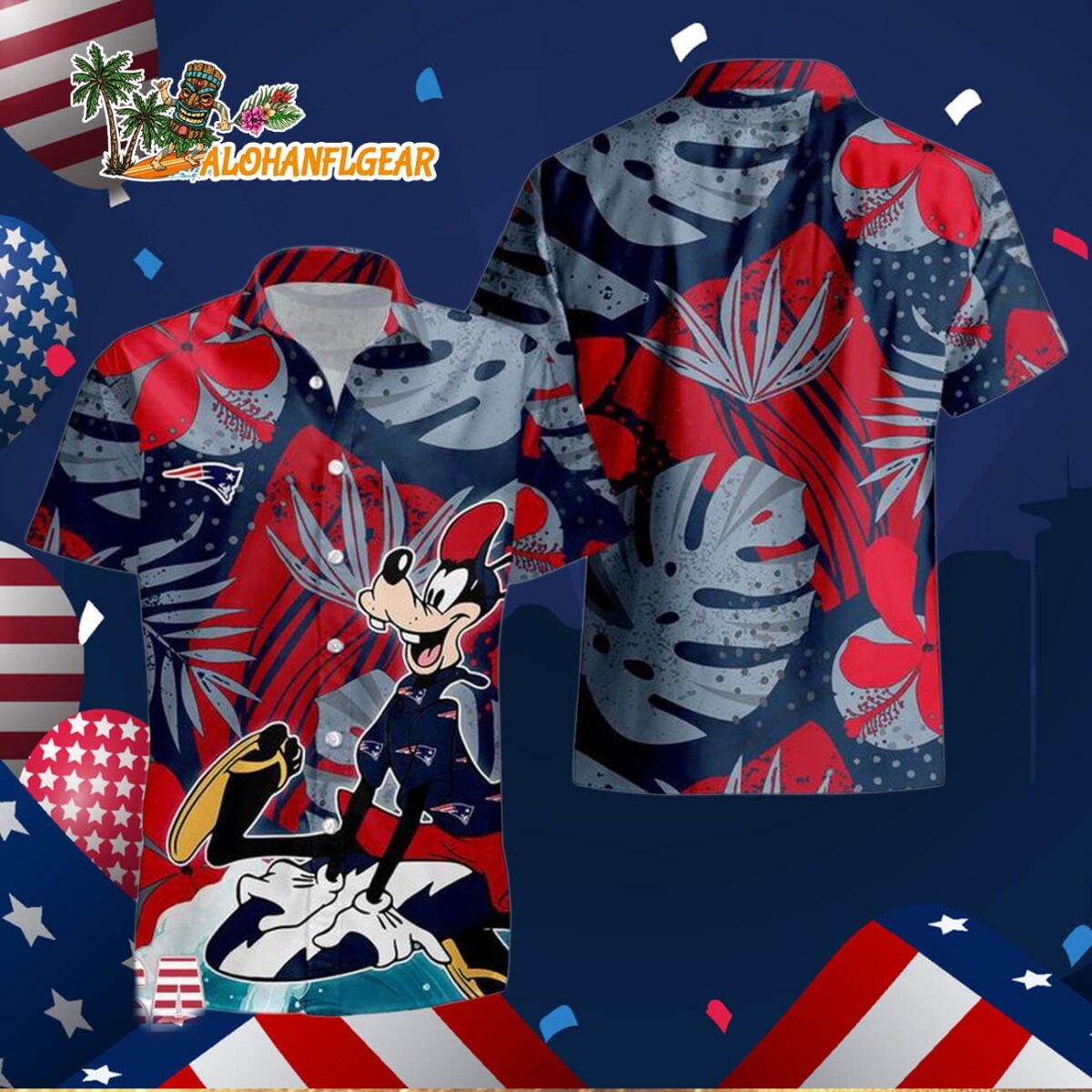 New England Patriots Goofy Disney Limited Edition Hawaiian Shirt, New England Patriots Aloha Shirt 2 New England Patriots Goofy Disney Limited Edition Hawaiian Shirt New England Patriots Aloha Shirt 3