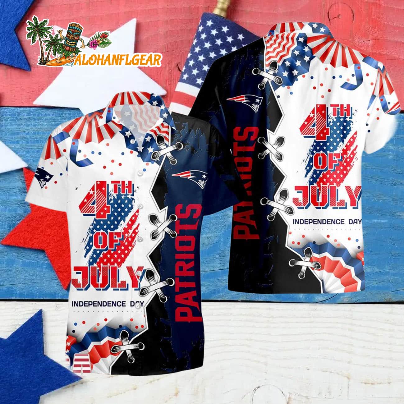 New England Patriots Happy Independence Day Resurgence Hawaiian Shirt, NFL Aloha Shirt New England Patriots Happy Independence Day Resurgence Hawaiian Shirt, NFL Aloha Shirt