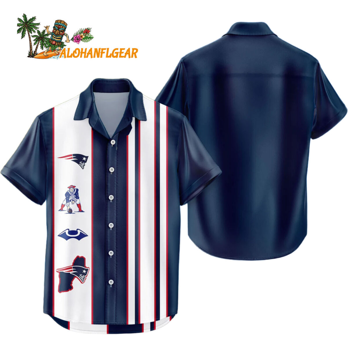 New England Patriots Hawaiian Shirt Classic Color Contrast 1