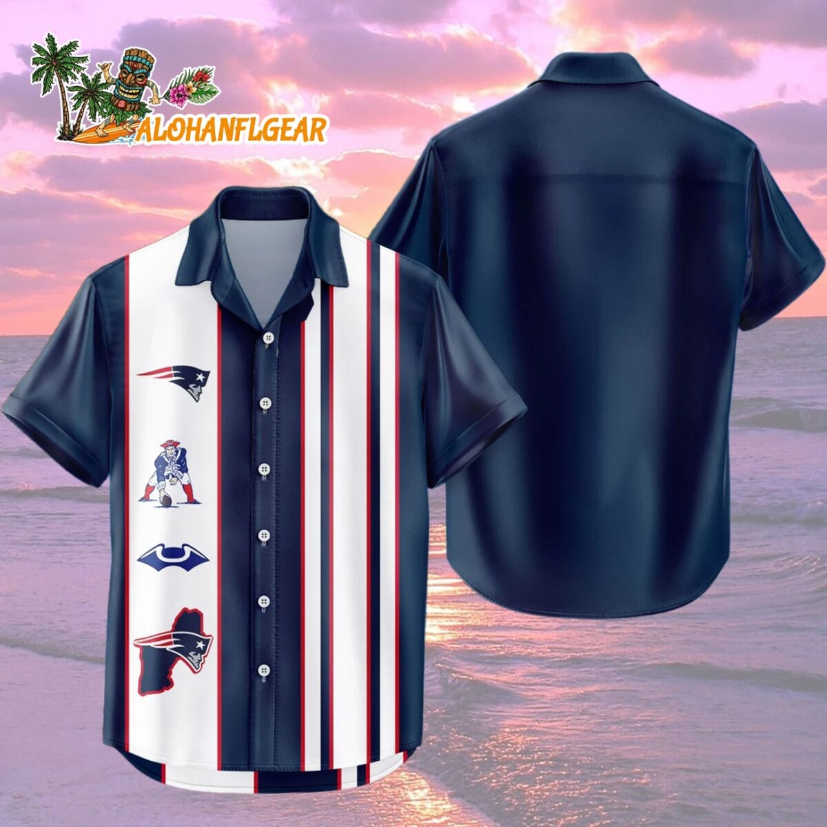 New England Patriots Hawaiian Shirt Classic Color Contrast 2
