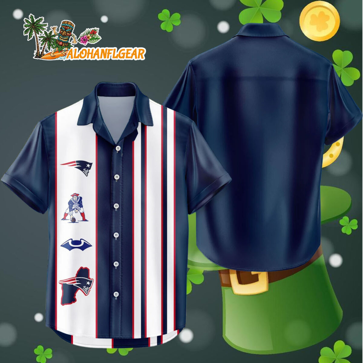 New England Patriots Hawaiian Shirt Classic Color Contrast 4