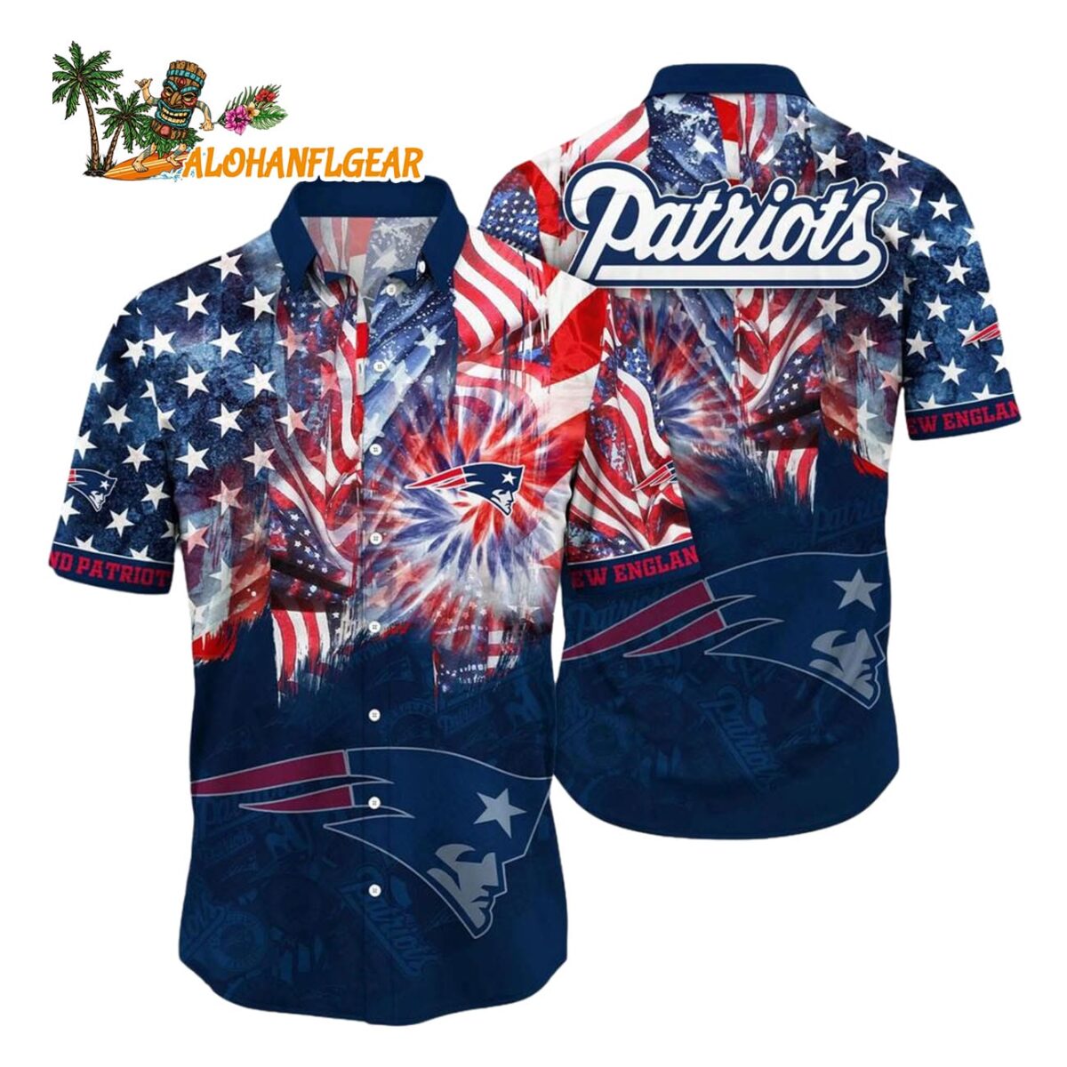 New England Patriots Independence Day Hawaiian Shirt NFL Aloha Shirt 1