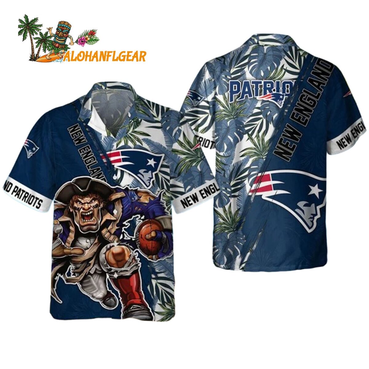 New England Patriots Mascot Summer Hawaiian Shirt New England Patriots Aloha Shirt 1