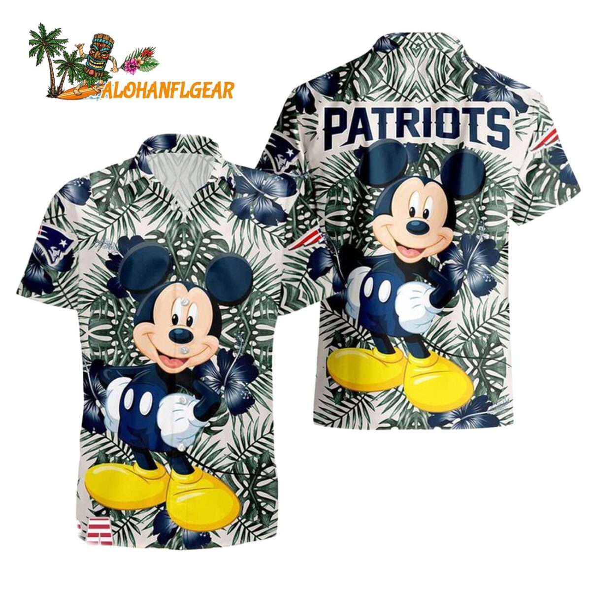 New England Patriots Mickey Disney Limited Edition Hawaiian Shirt New England Patriots Aloha Shirt 1
